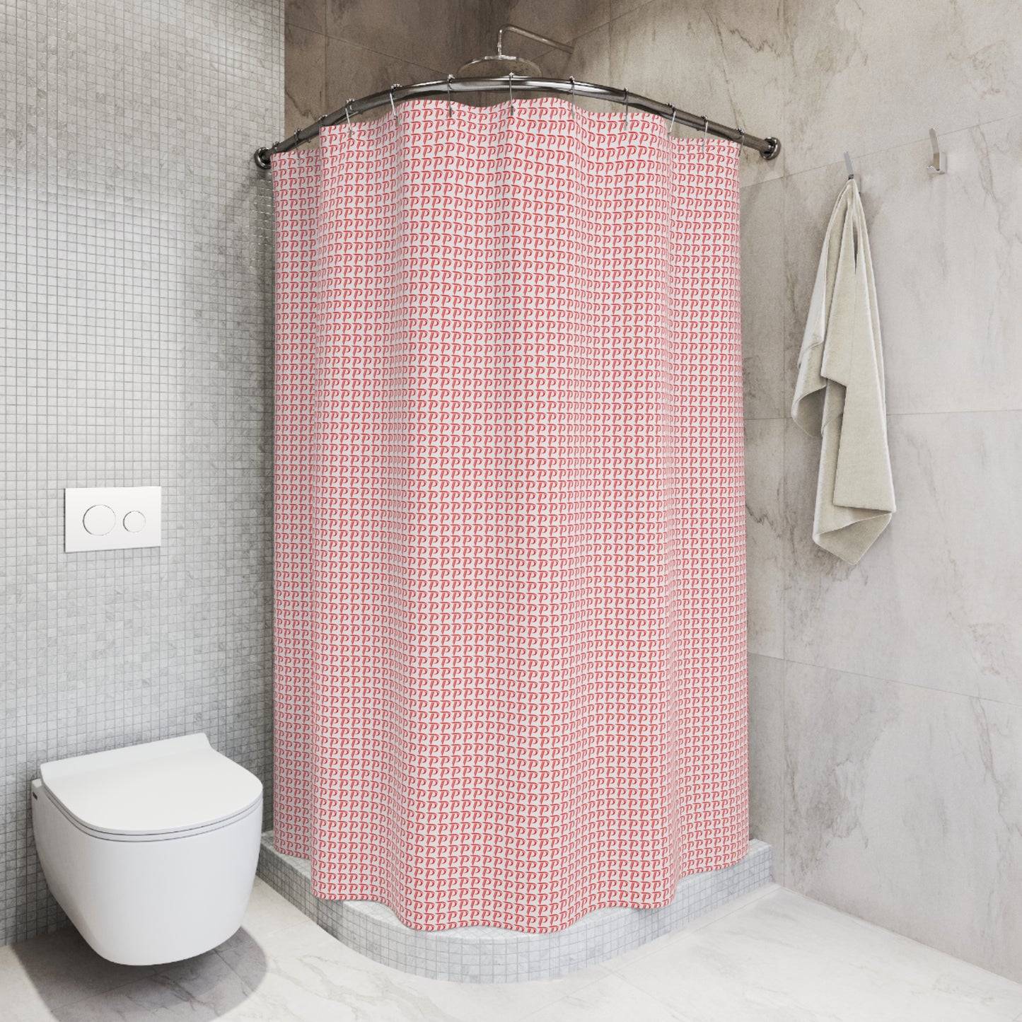 P print Polyester Shower Curtain