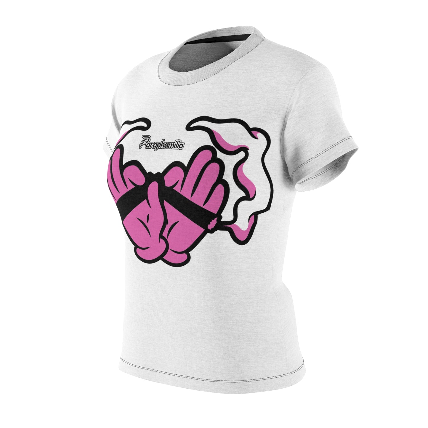 Women's Cut & Sew Tee - White/Pink - Smoke Out Collection