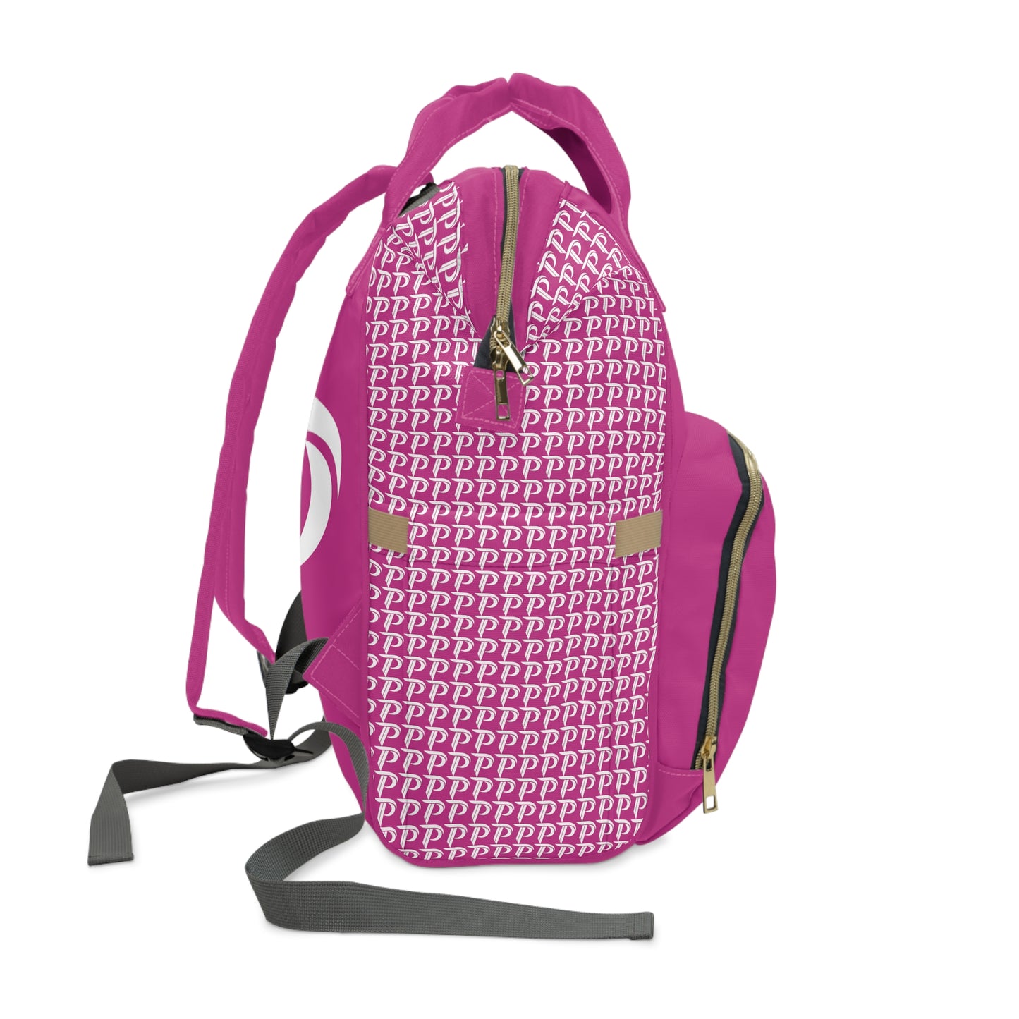 Multifunctional Diaper Backpack - Bottles Up Pink