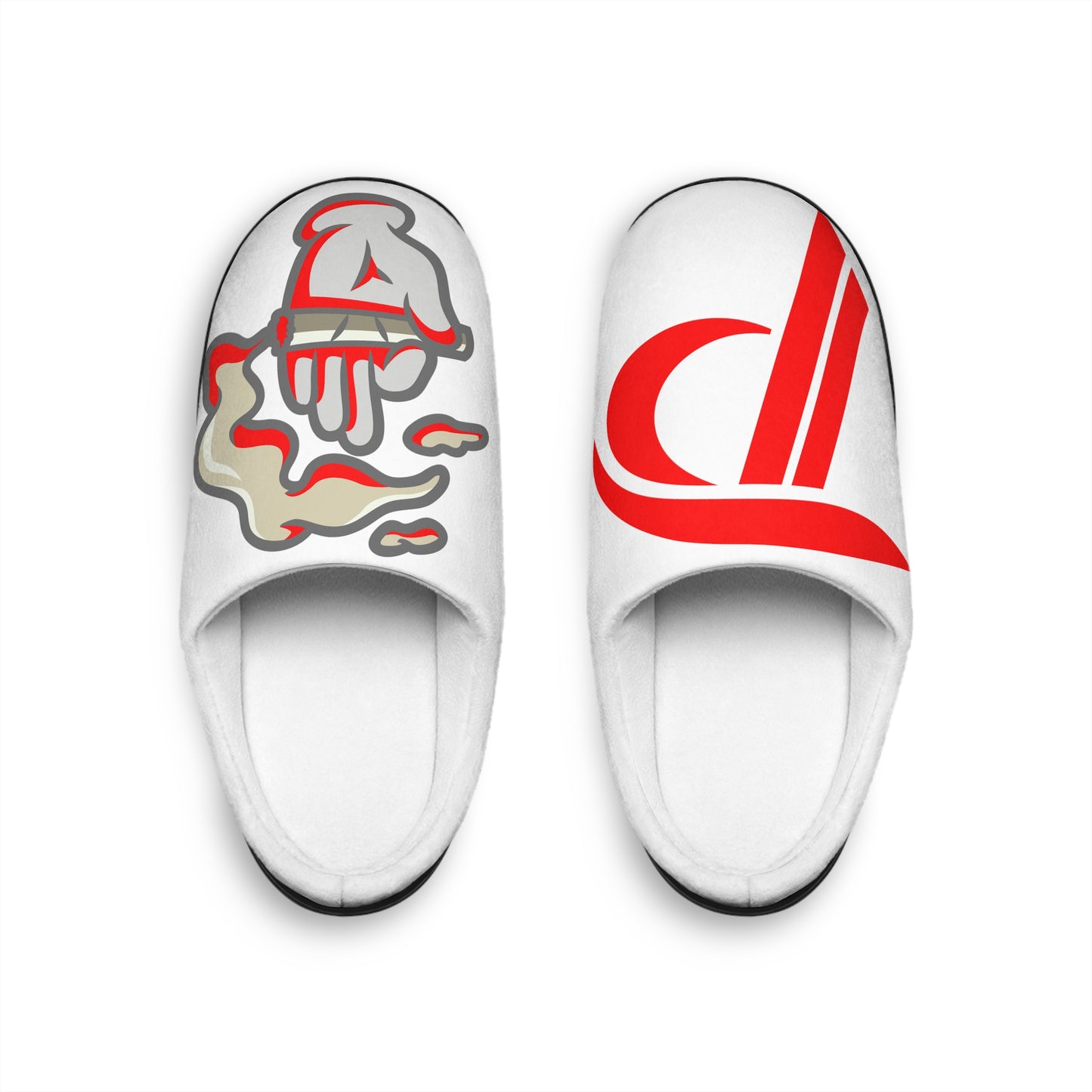 Women's Indoor Slippers  - Smoke Out Edition White/Red