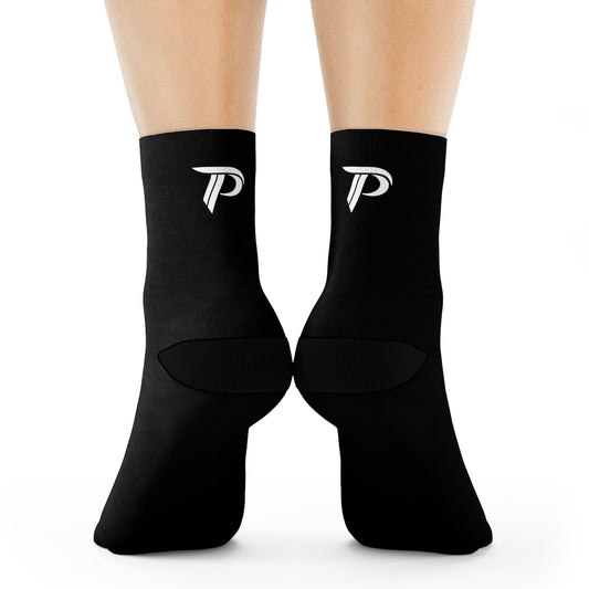 P print Crew Socks Red/White