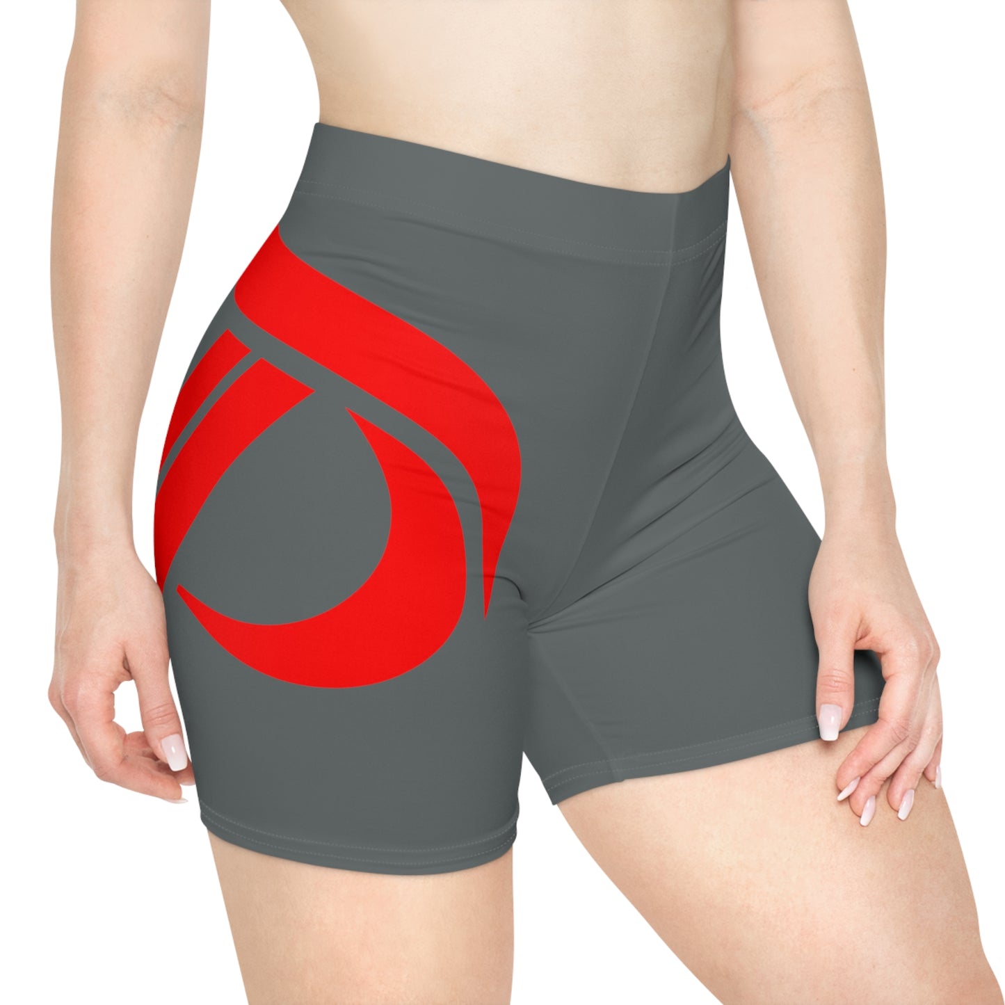 Women's Biker Shorts - Gray / Red