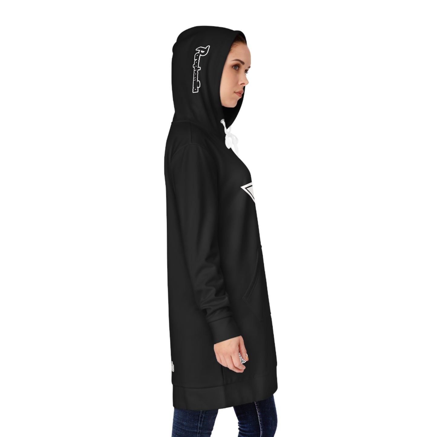 Women's Hoodie Dress -Black/White