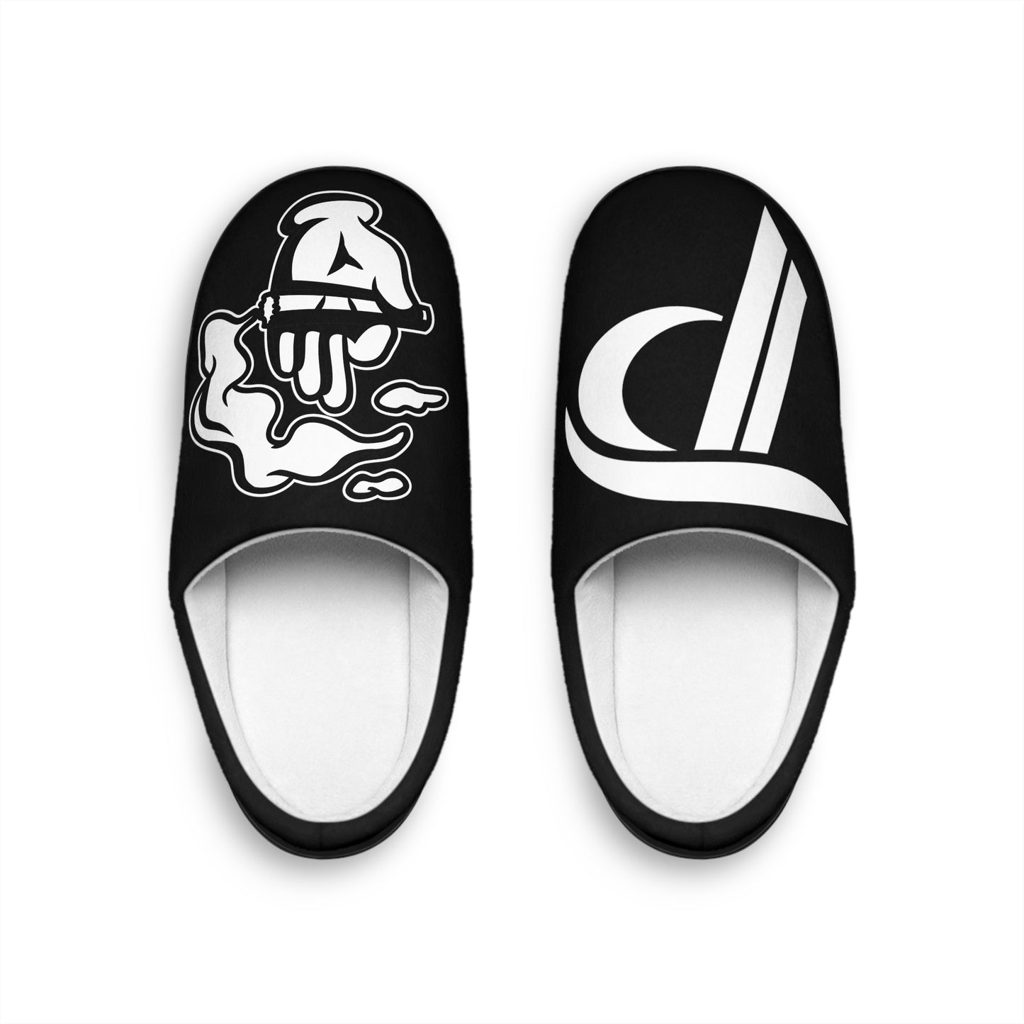 Men's Indoor Slippers - Smoke Out Edition Black/White