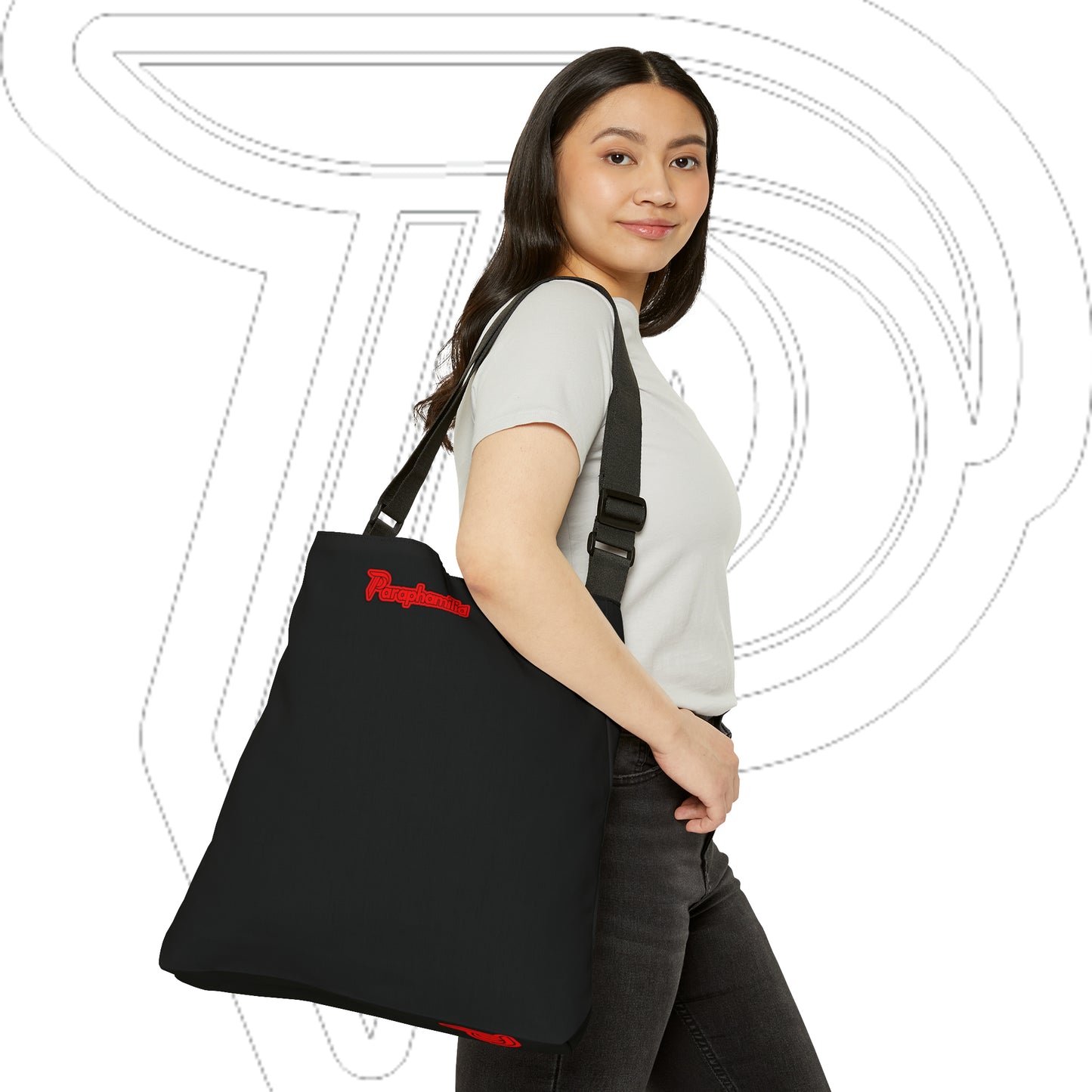 Adjustable Tote Bag - Black/Red