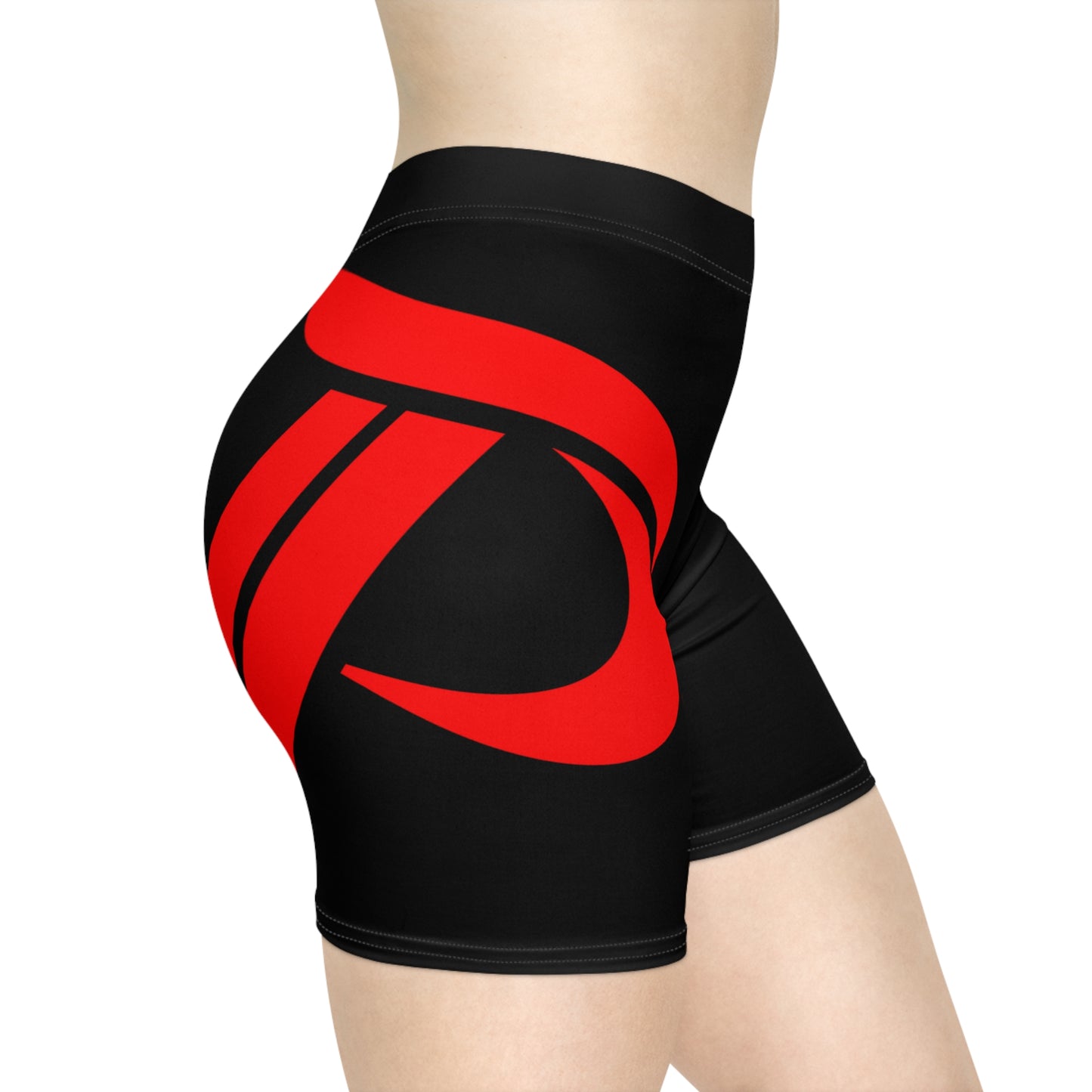 Women's Biker Shorts - Black / Red