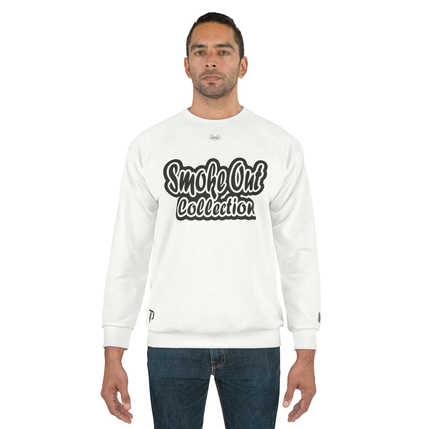 Men's Sweatshirt - Smoke Out Collection - White/Black