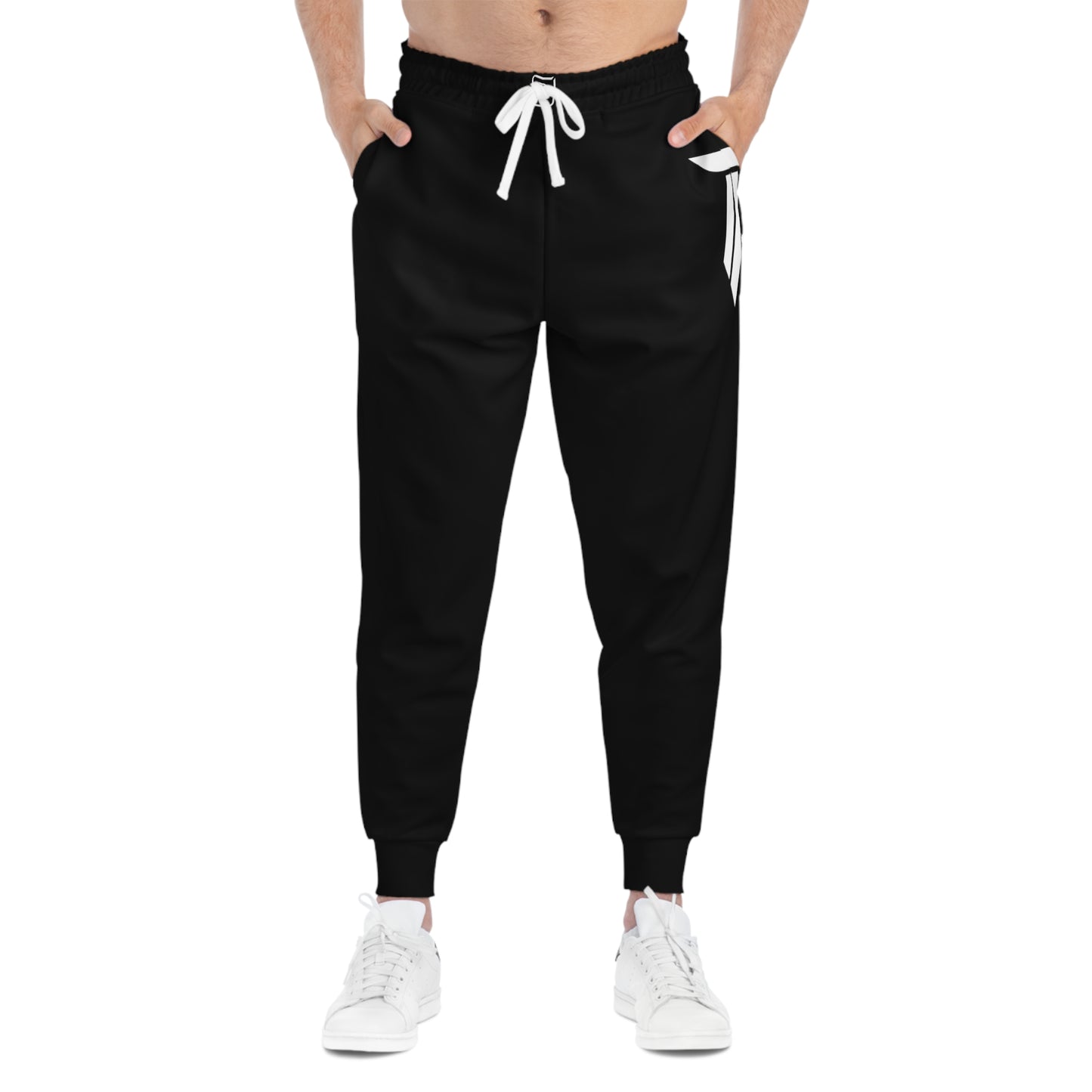 Men's Athletic Joggers - Black/White