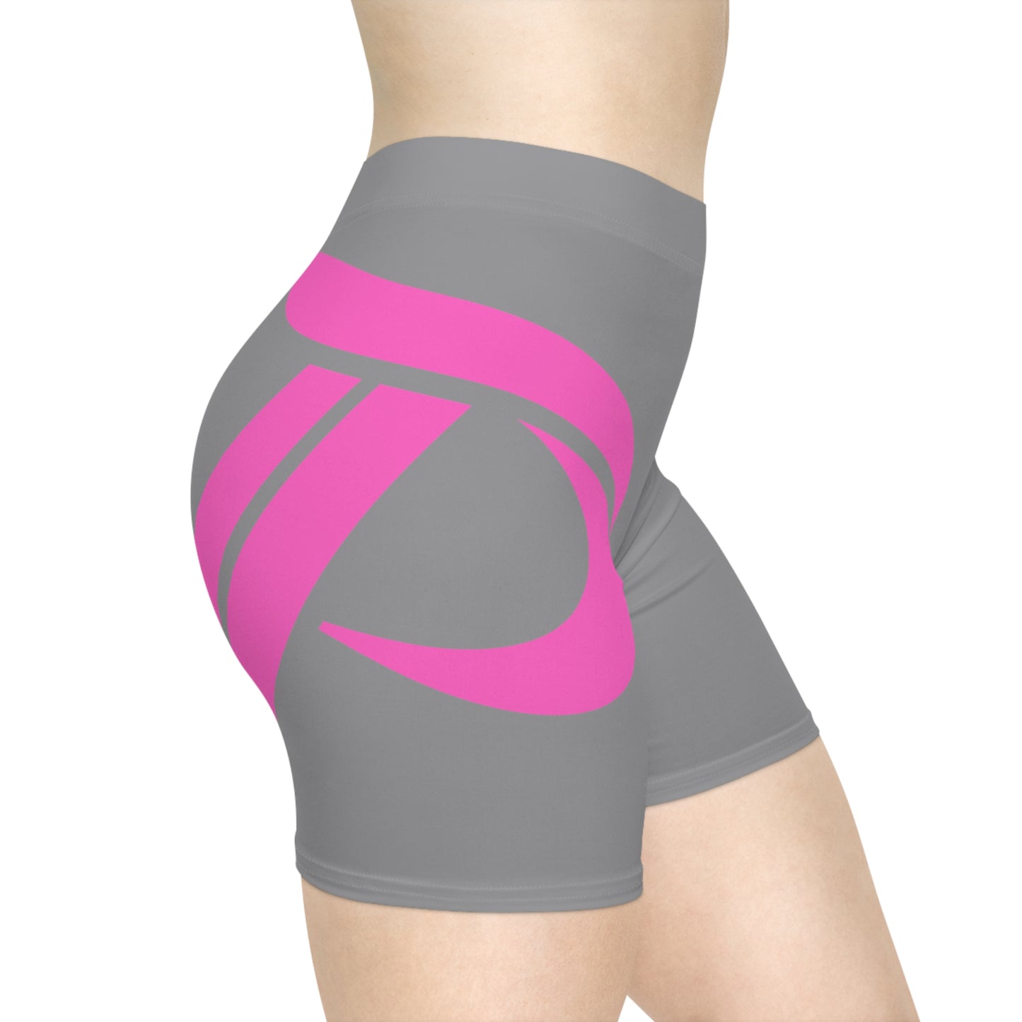 Women's Biker Shorts - Gray / Pink