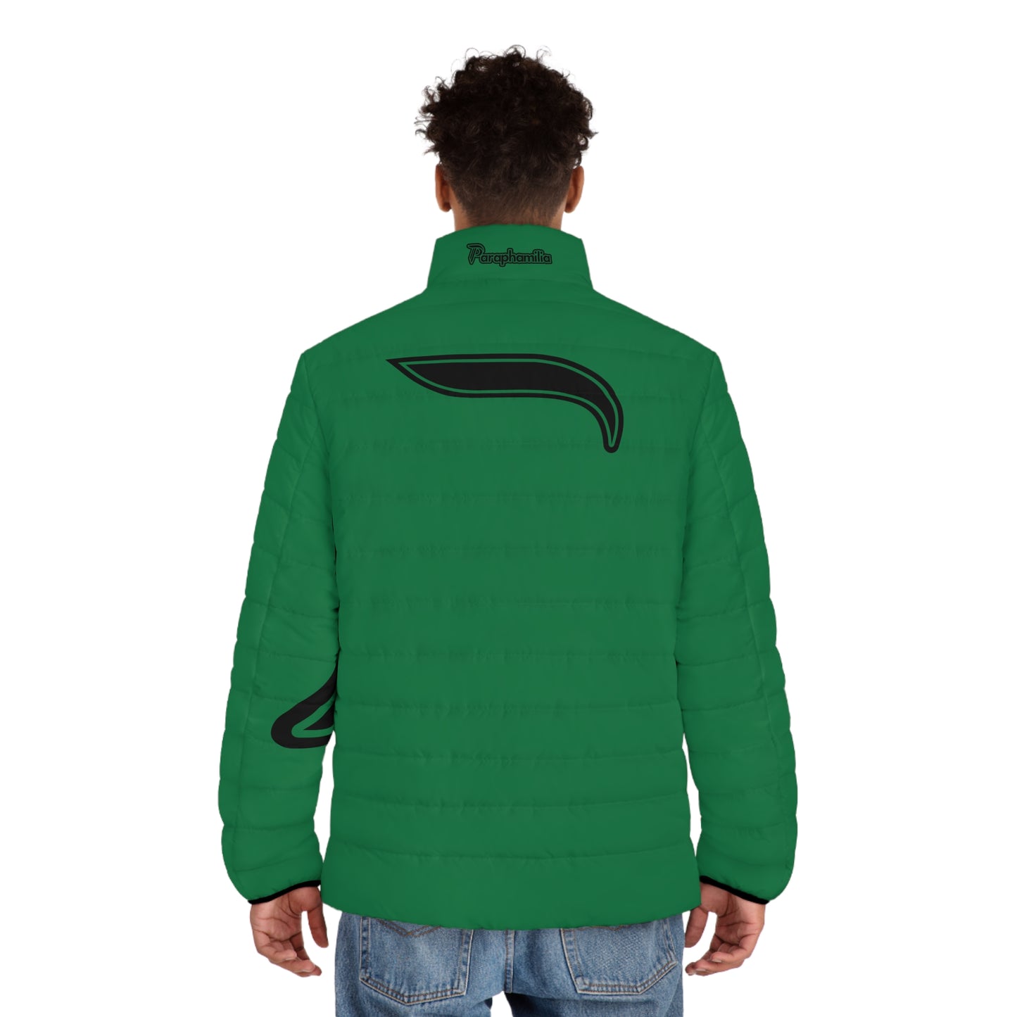 Men's Puffer Jacket - Green/Black