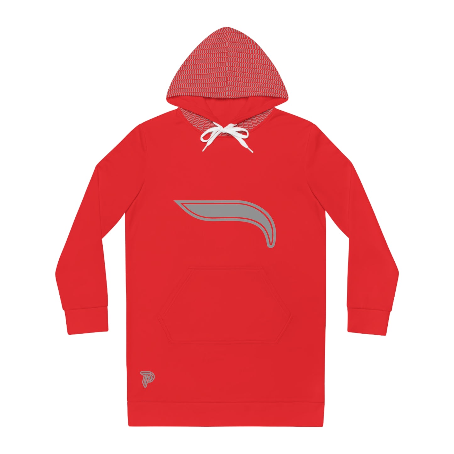 Women's Hoodie Dress -Red/White