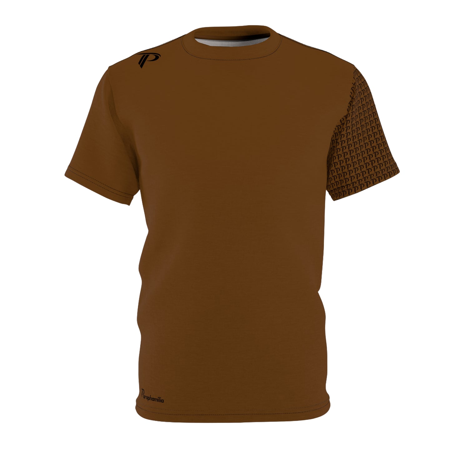 P print sleeve Tee - Brown/Black