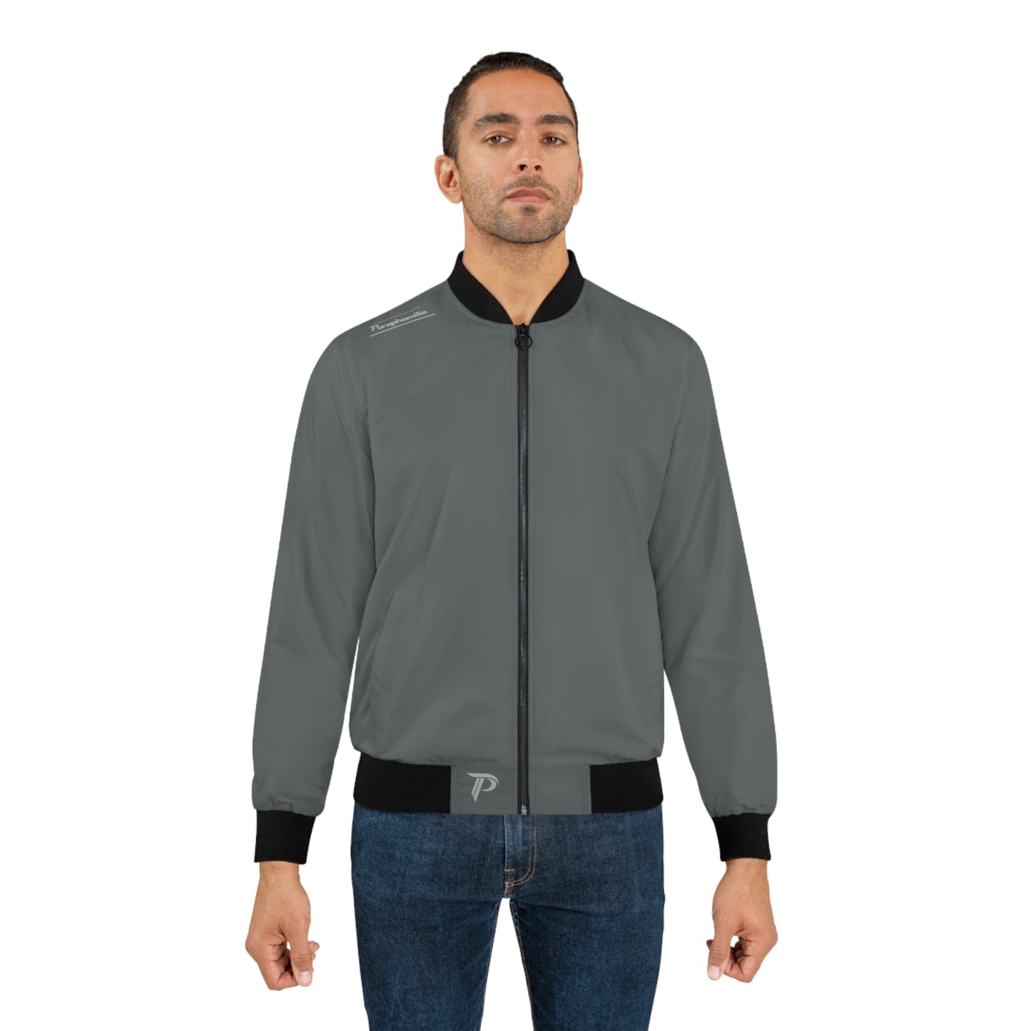 Men's Bomber Jacket - Gray/Light Gray