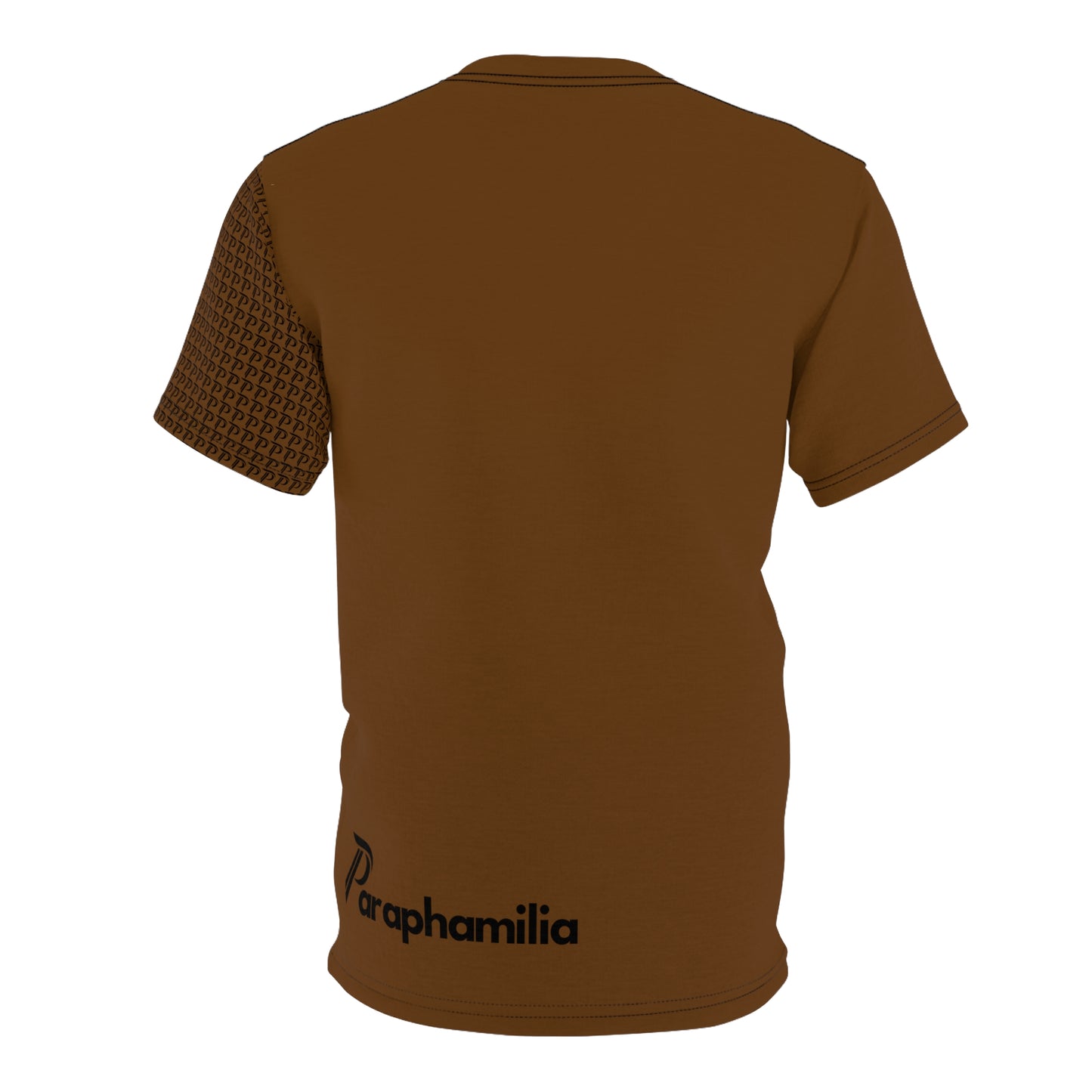 P print sleeve Tee - Brown/Black