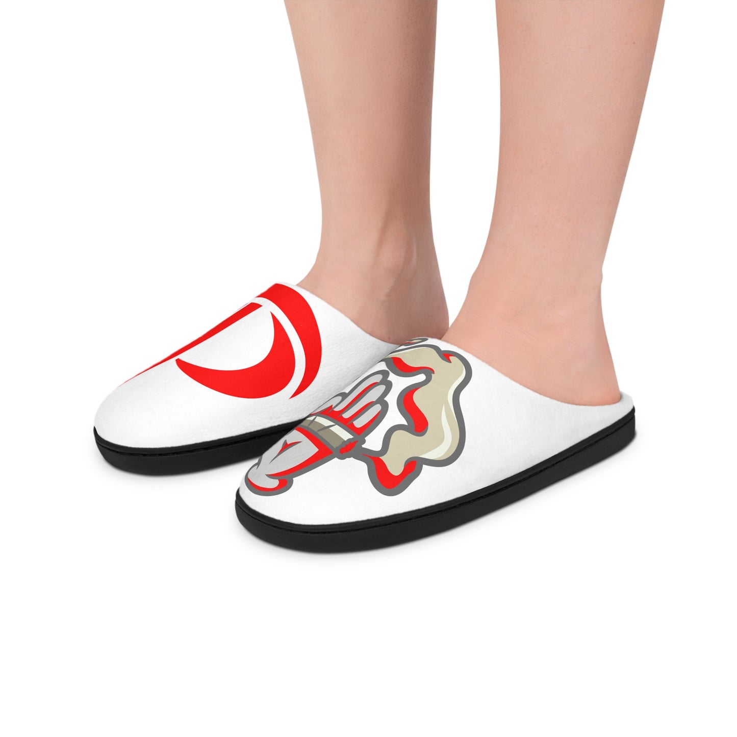 Women's Indoor Slippers  - Smoke Out Edition White/Red