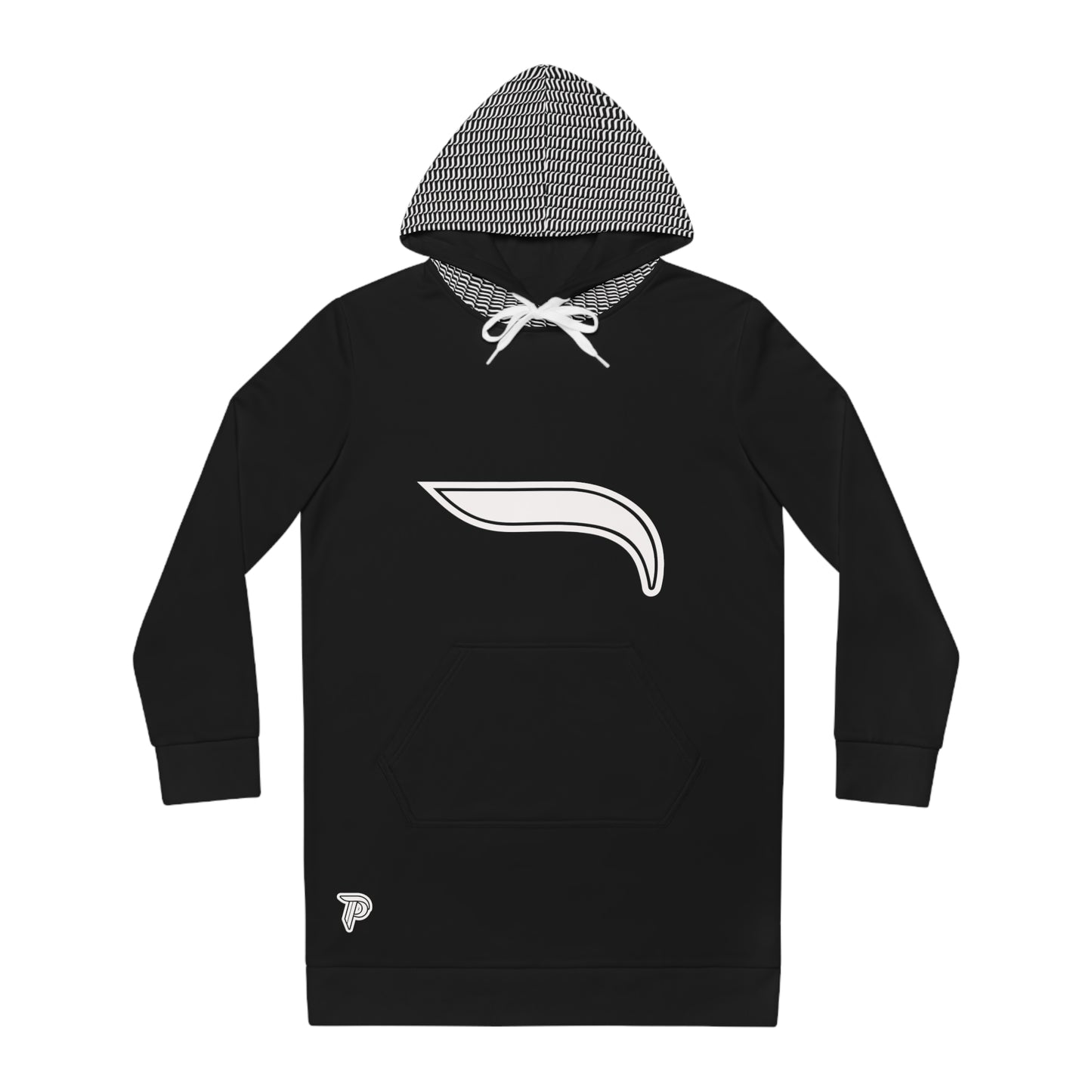 Women's Hoodie Dress -Black/White