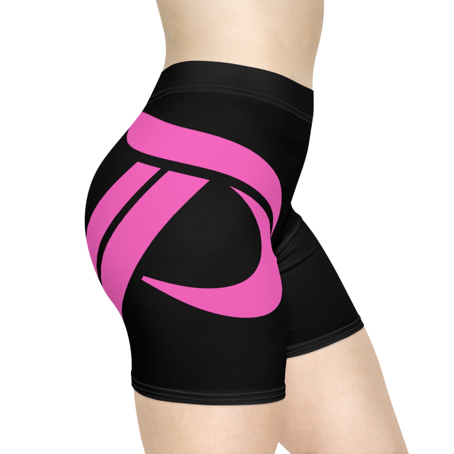 Women's Biker Shorts - Black / Pink