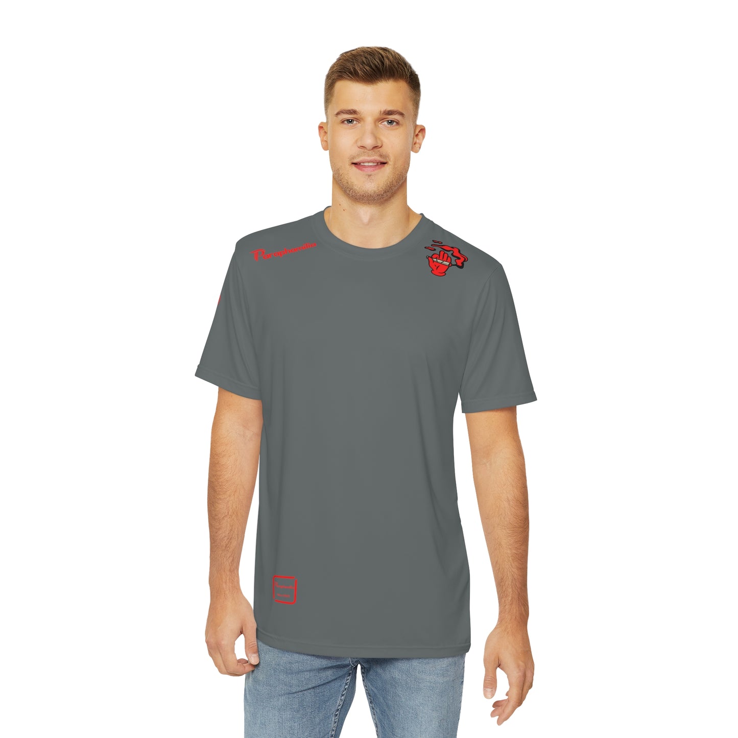 Men's Polyester Tee Smoke Out Edition - Gray/Red