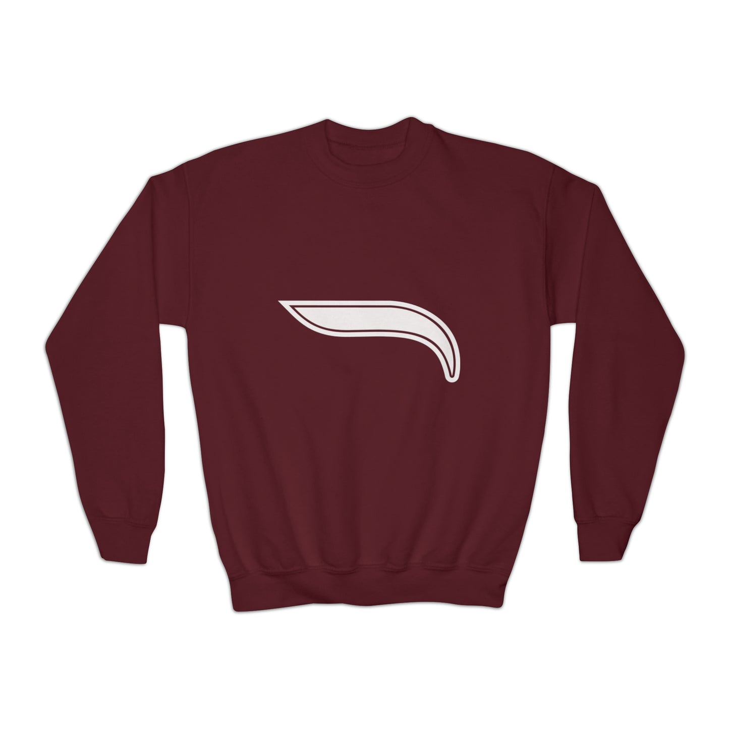 Youth Crewneck Sweatshirt - Maroon/White