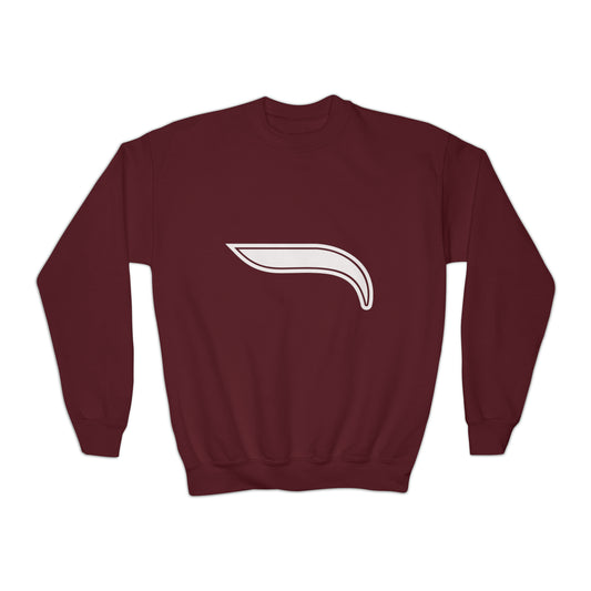 Youth Crewneck Sweatshirt - Maroon/White