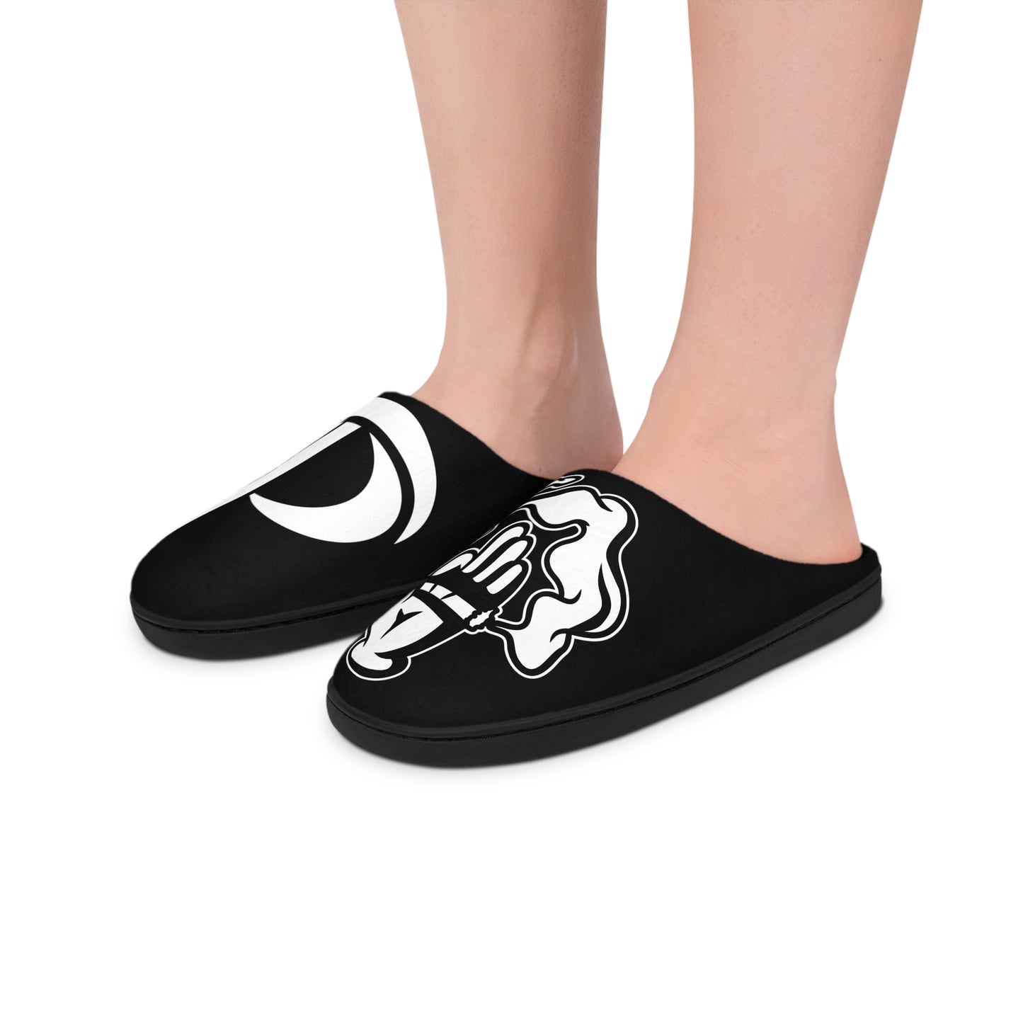 Men's Indoor Slippers - Smoke Out Edition Black/White