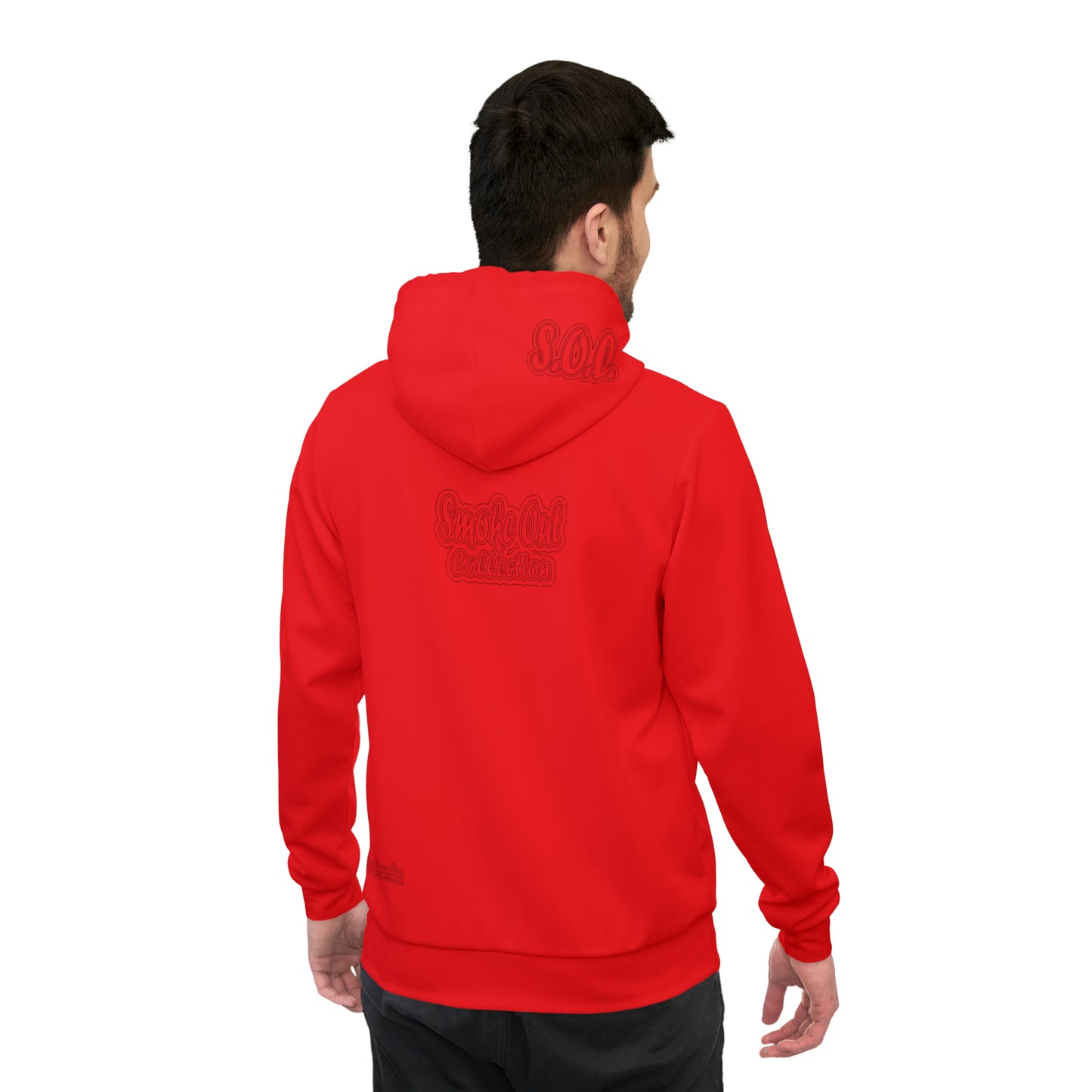 Wired Men's Athletic Hoodie - Smoke Out Collection - Red/Black