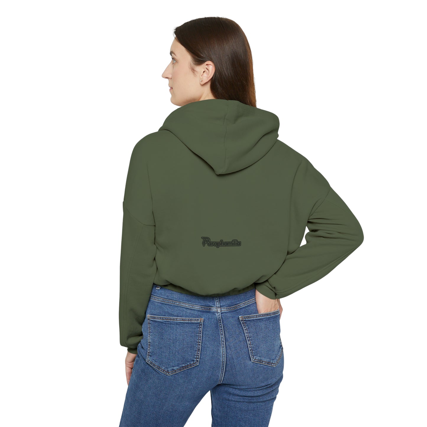 Women's Cinched Bottom Hoodie - Green/Black