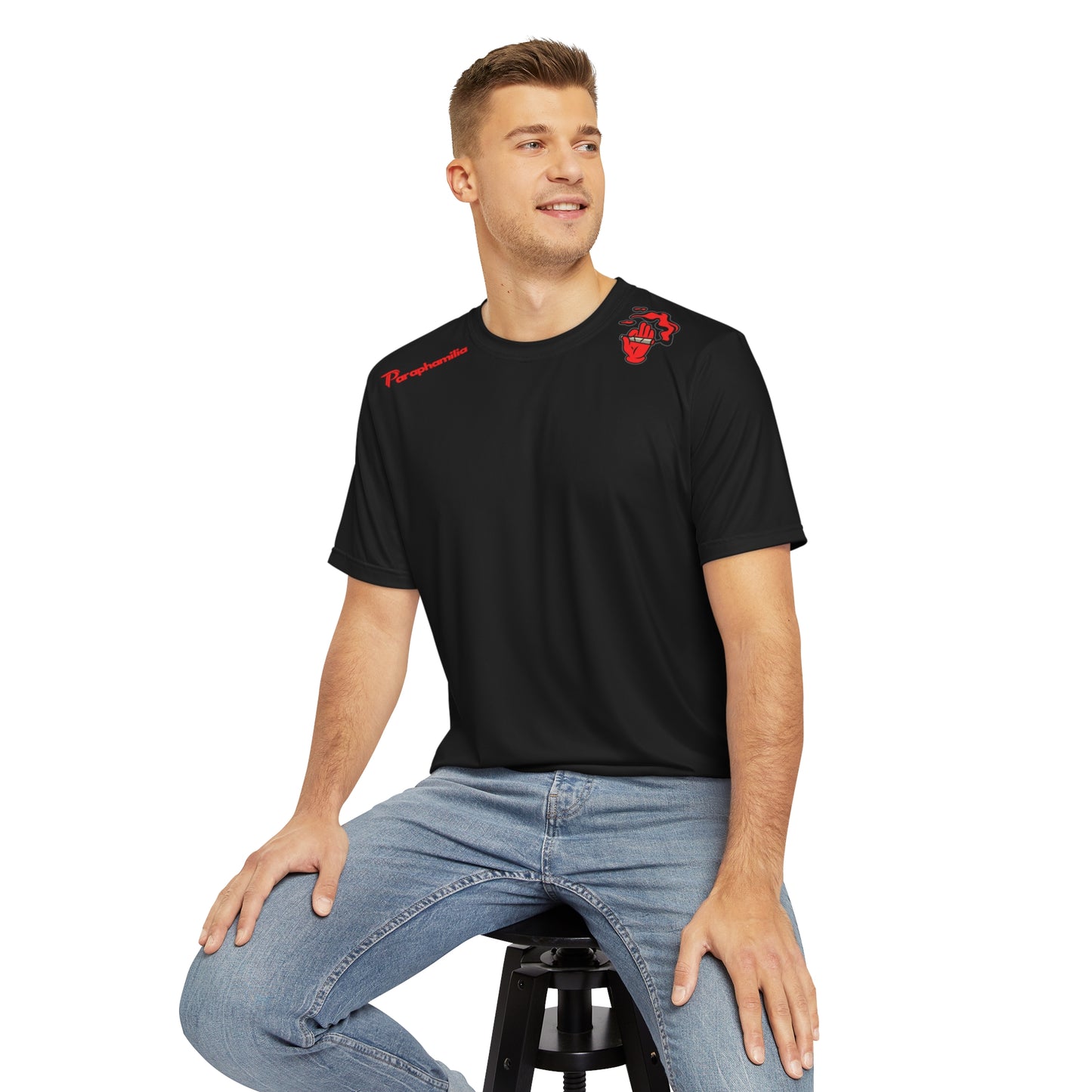 Men's Polyester Tee Smoke Out Edition  - Black/Red