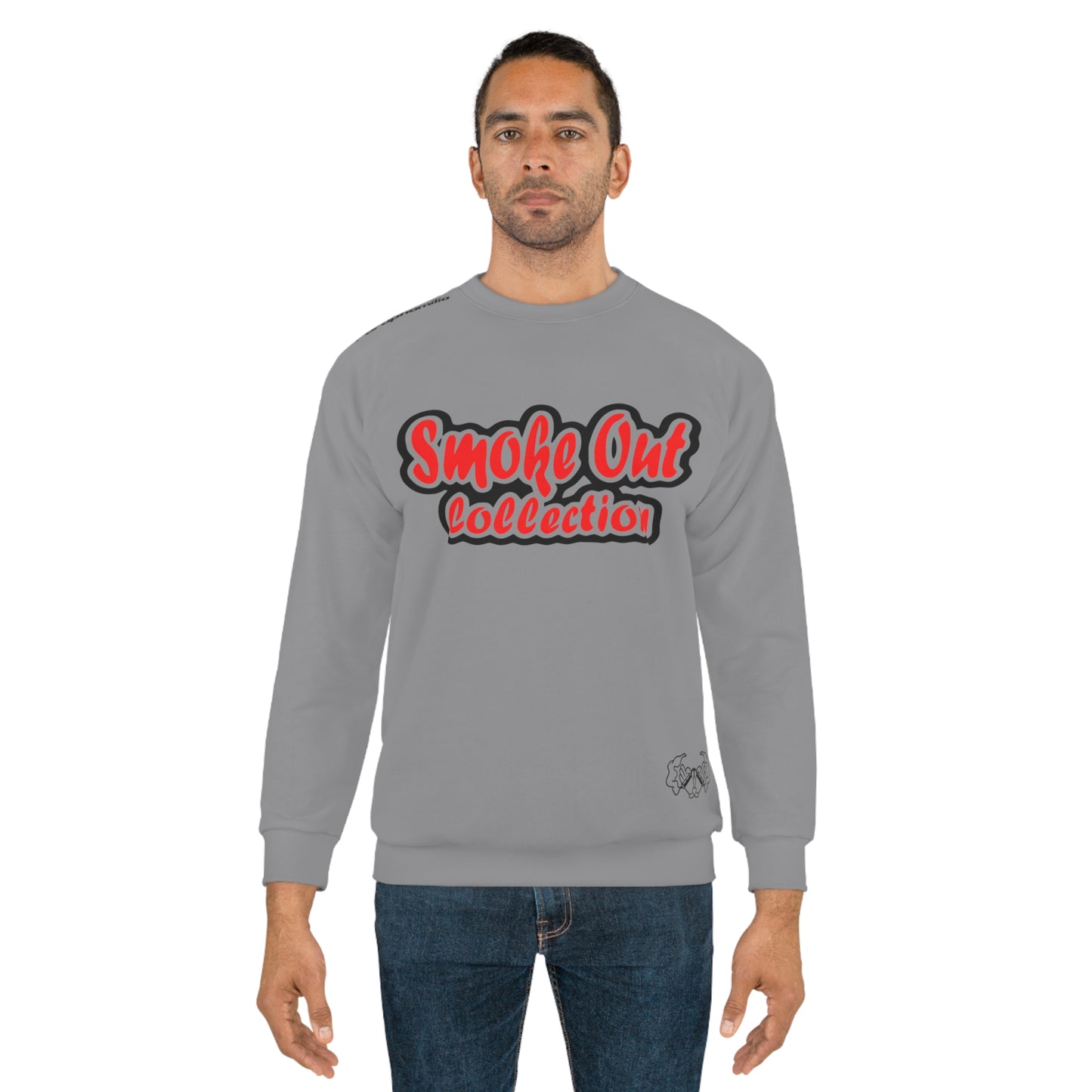 Men's Sweatshirt - Smoke Out Collection - Gray/Red