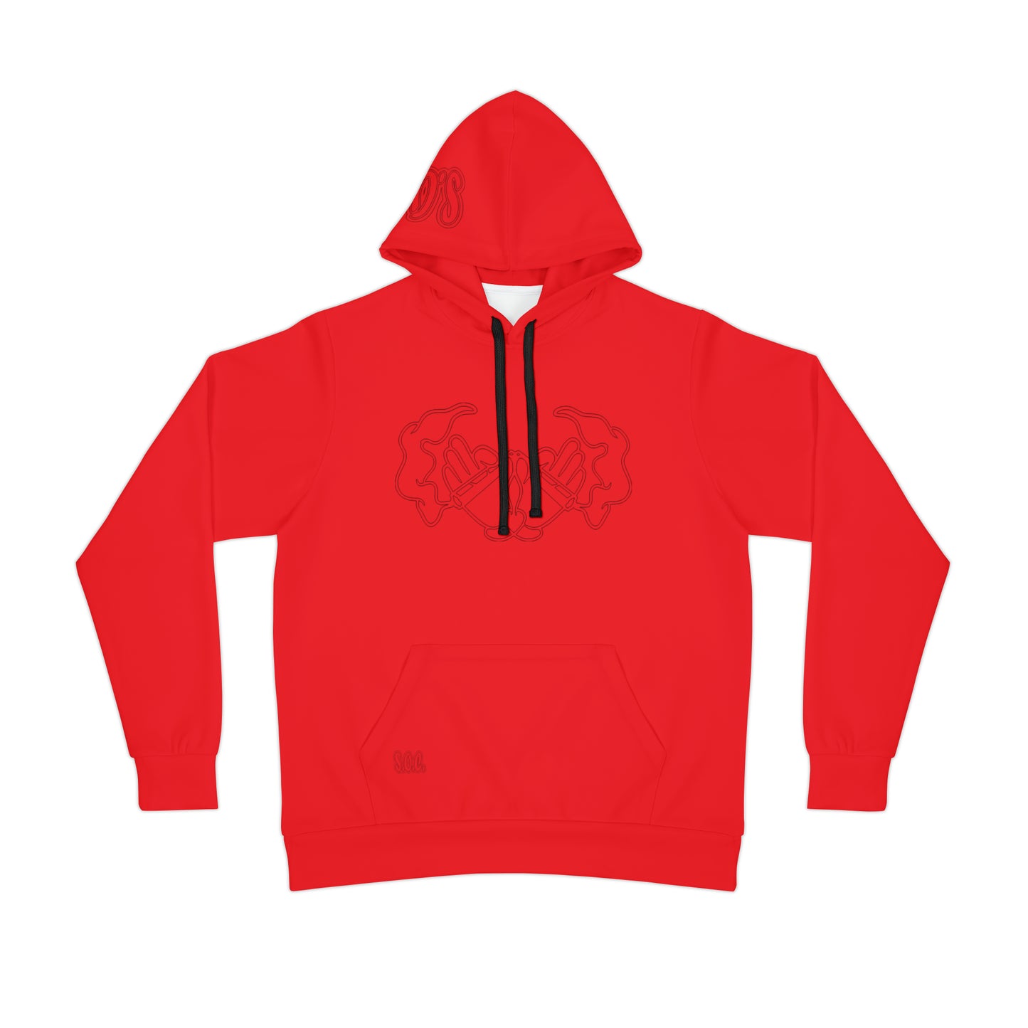 Wired Men's Athletic Hoodie - Smoke Out Collection - Red/Black