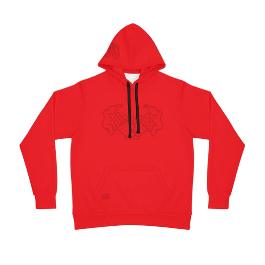 Wired Men's Athletic Hoodie - Smoke Out Collection - Red/Black