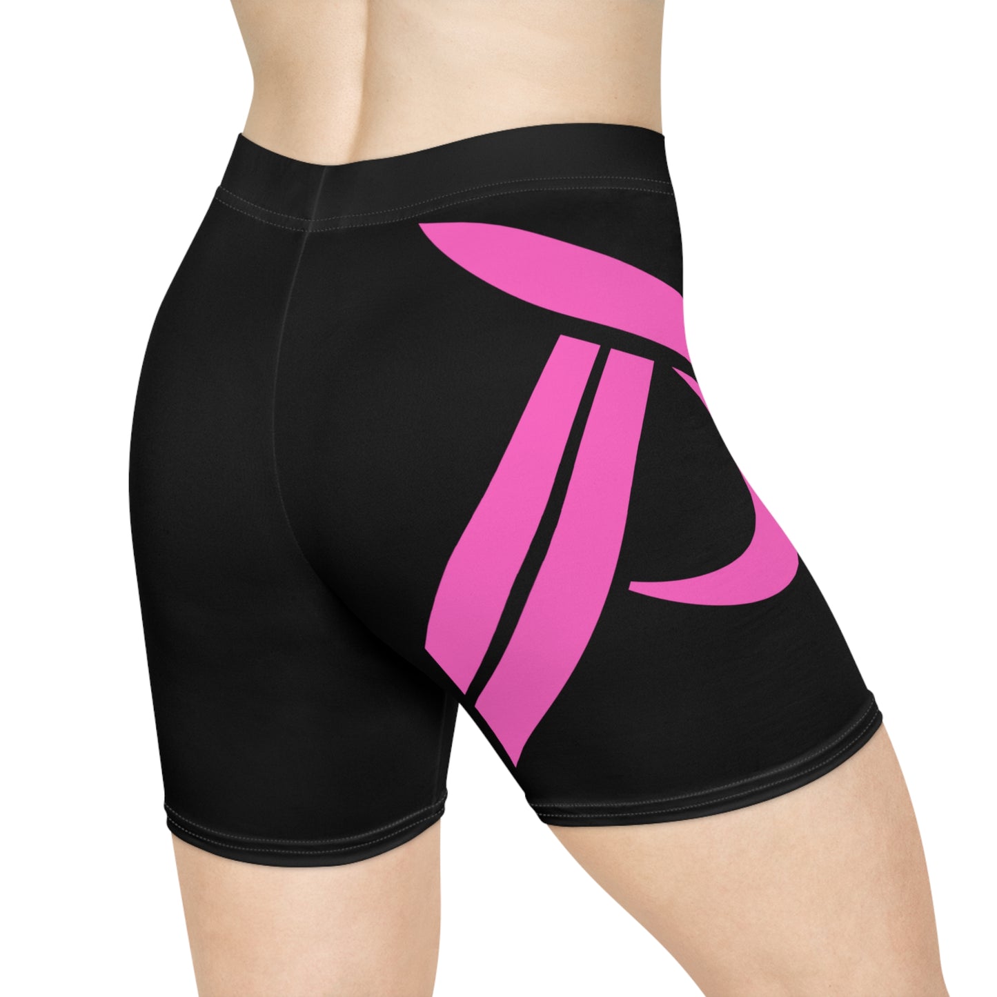 Women's Biker Shorts - Black / Pink