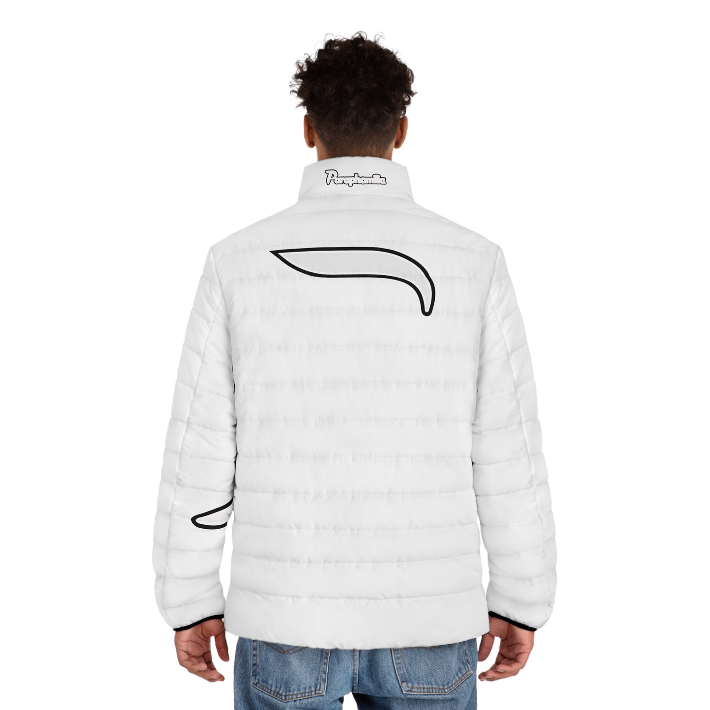 Men's Puffer Jacket - White/Black