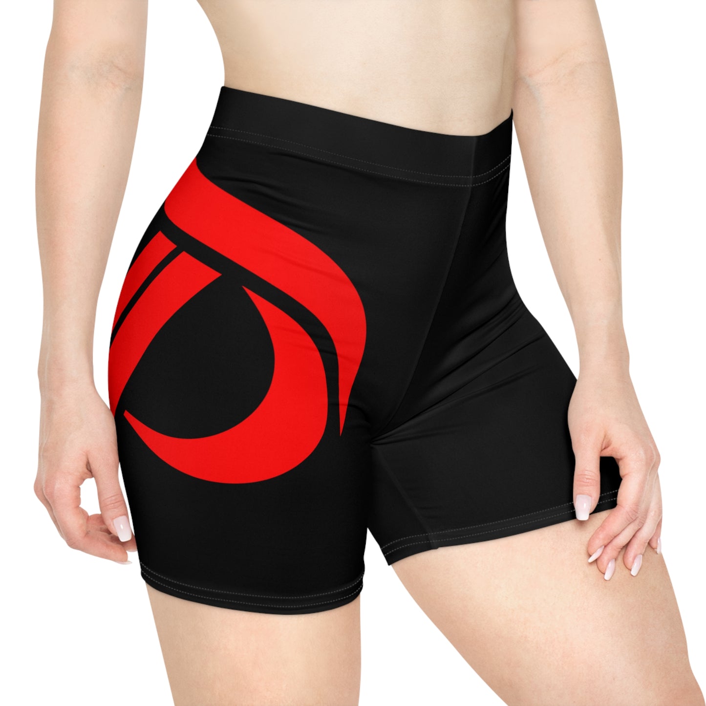 Women's Biker Shorts - Black / Red