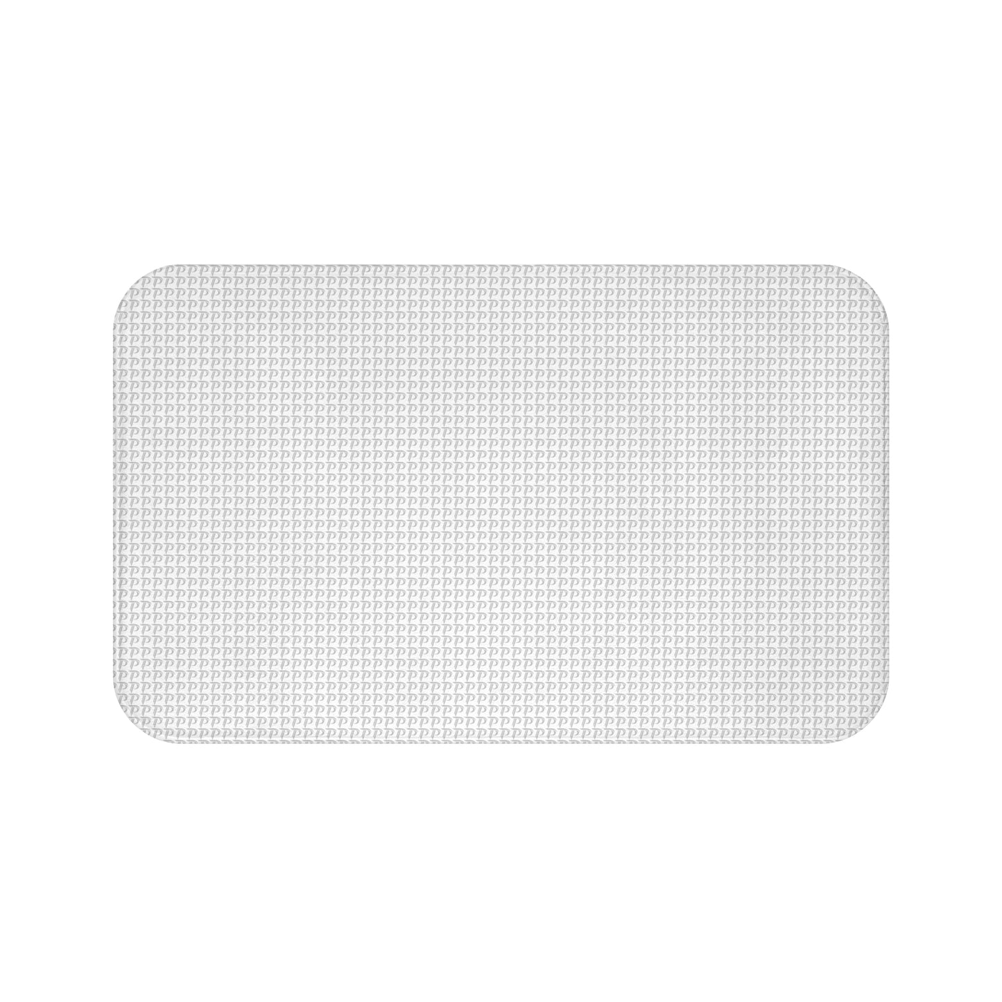 P print Bath Mat - White/Gray