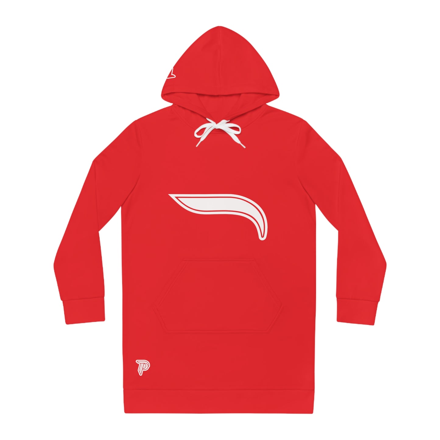 Women's Hoodie Dress -Red/White