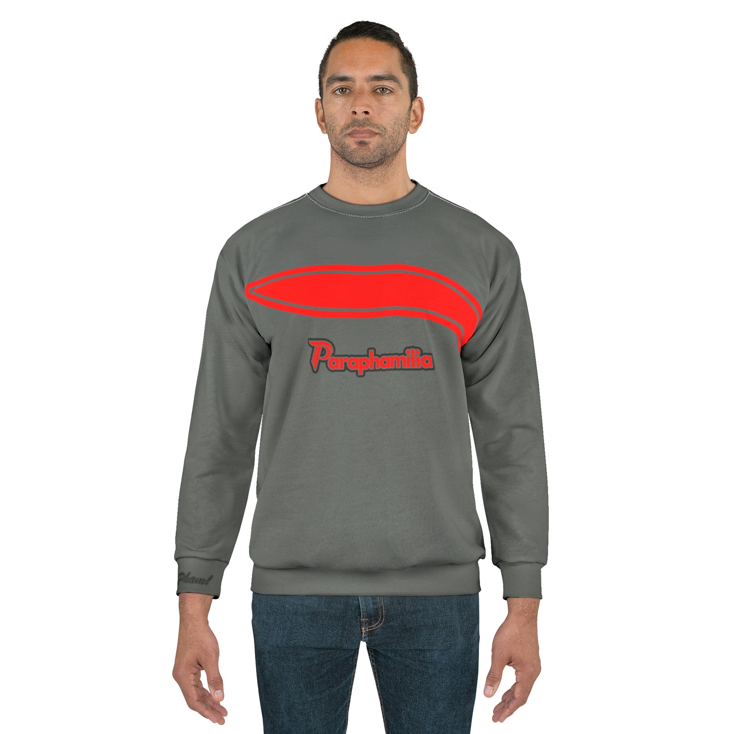 Men's Sweatshirt - Gray/Red