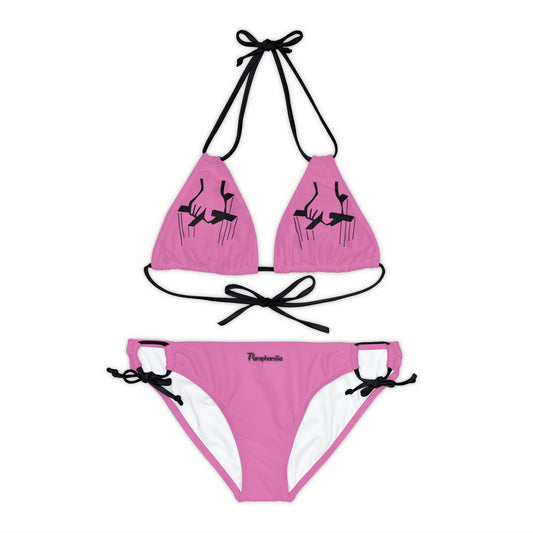 Strappy Bikini Set - Pink