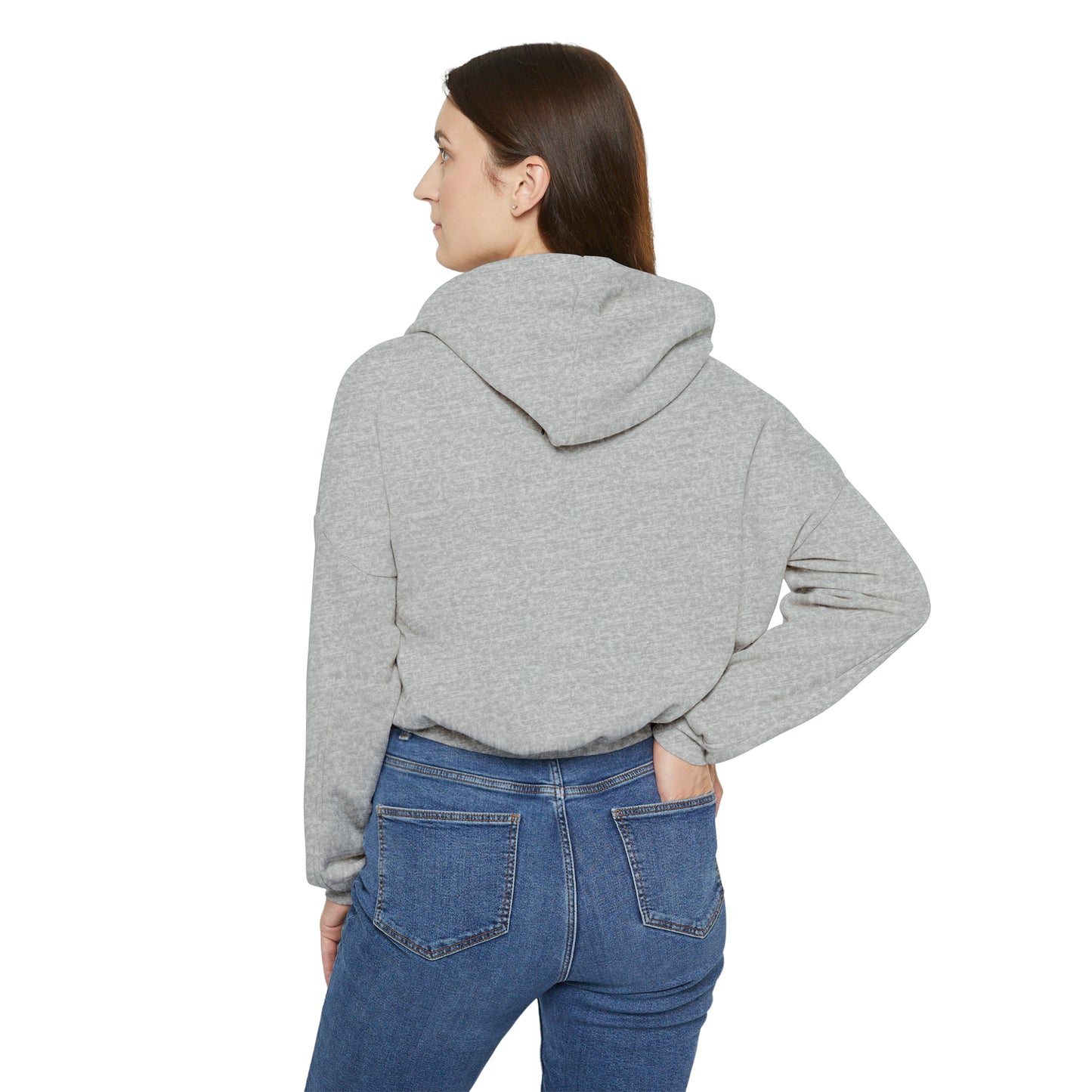 Women's Cinched Bottom Hoodie - Gray/Black