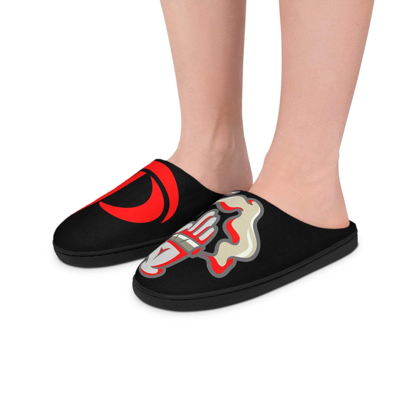 Men's Indoor Slippers - Smoke Out Edition Black/Red