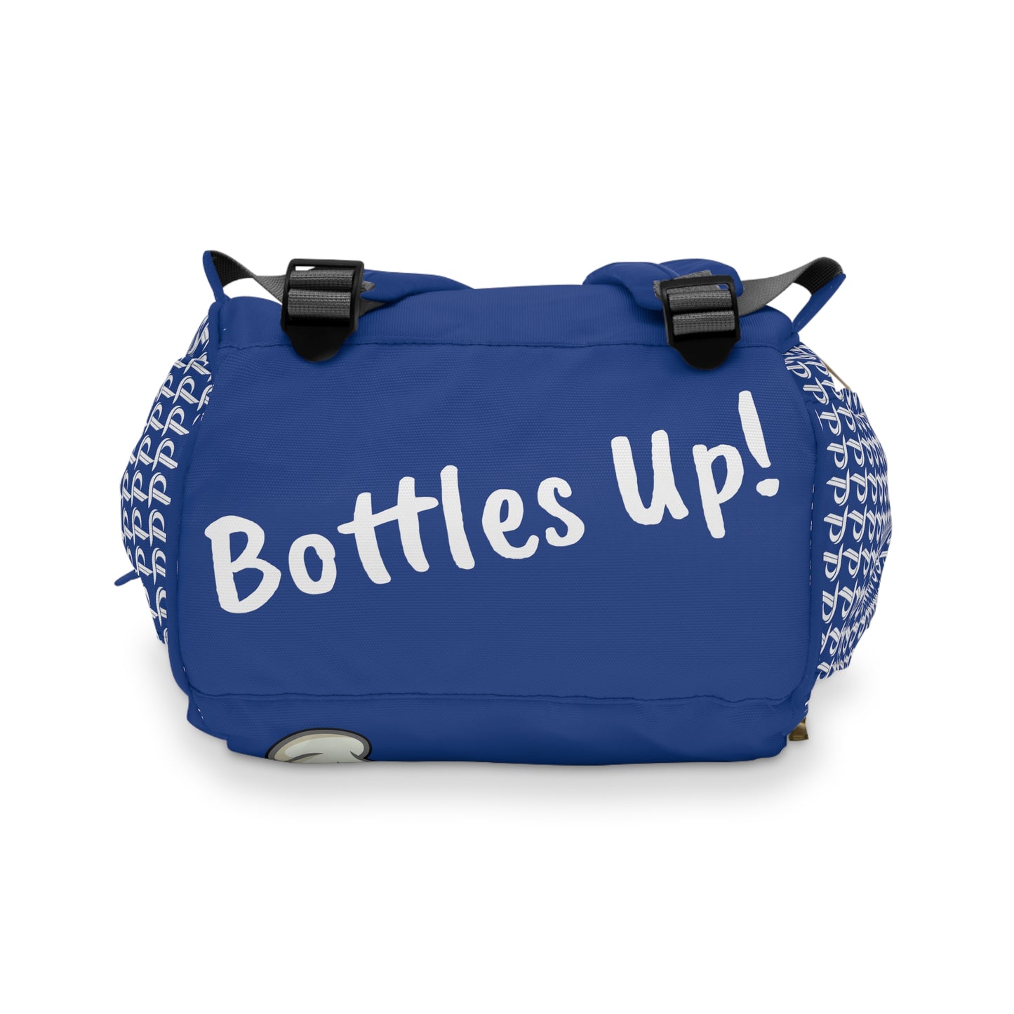 Multifunctional Diaper Backpack - Bottles Up Blue