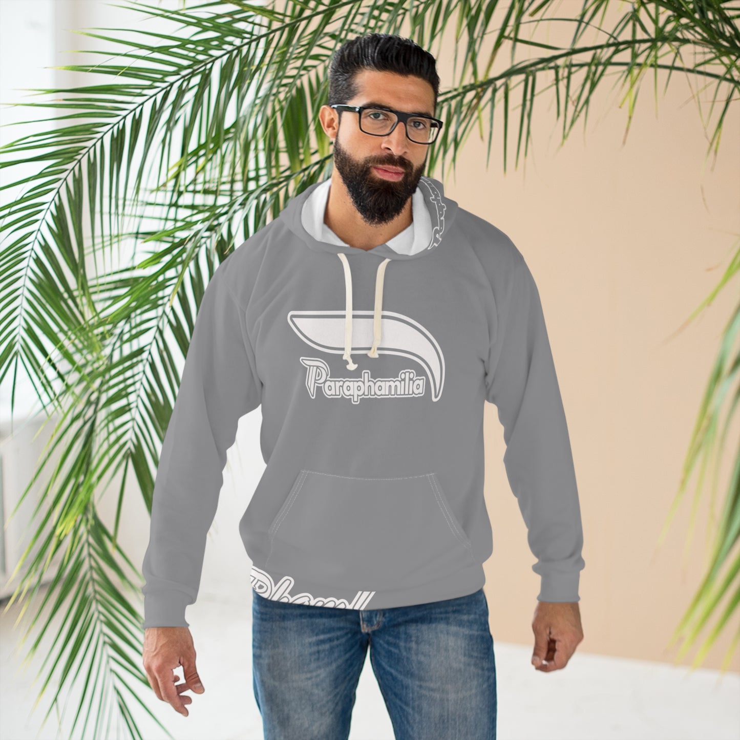 Pullover Hoodie - Gray / White