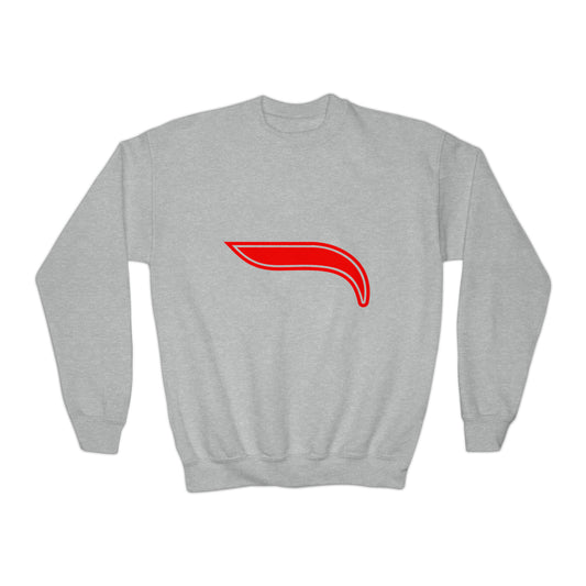 Youth Crewneck Sweatshirt - Gray/Red