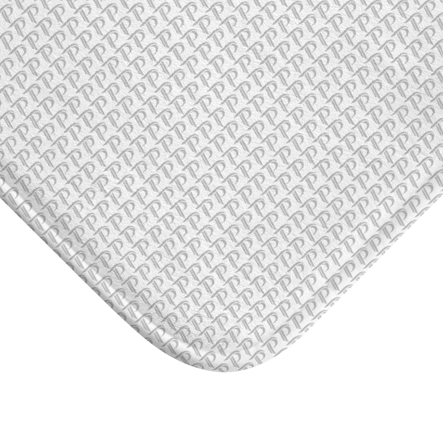 P print Bath Mat - White/Gray