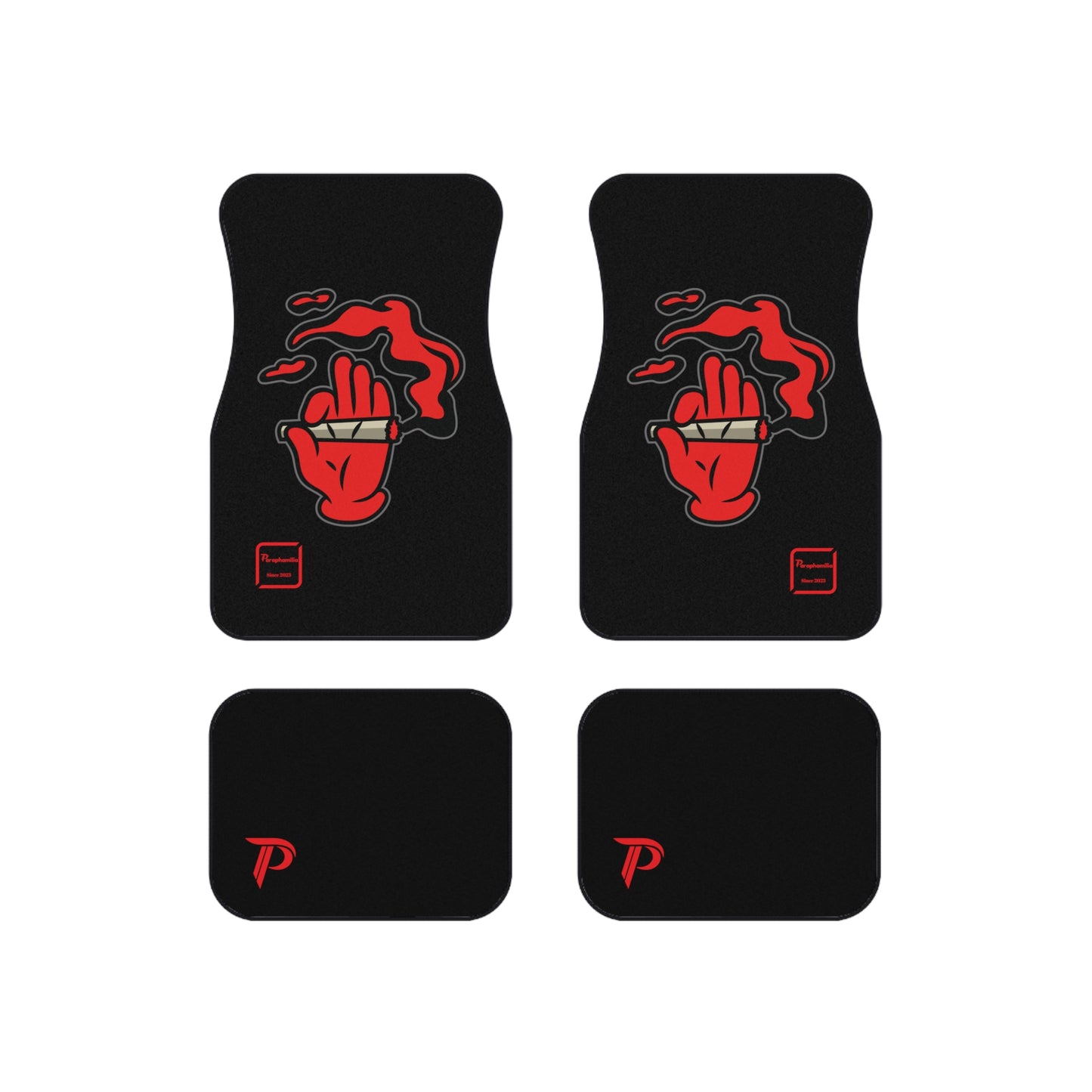 Car Mats (Set of 4) Smoke Out Edition - Red/Black