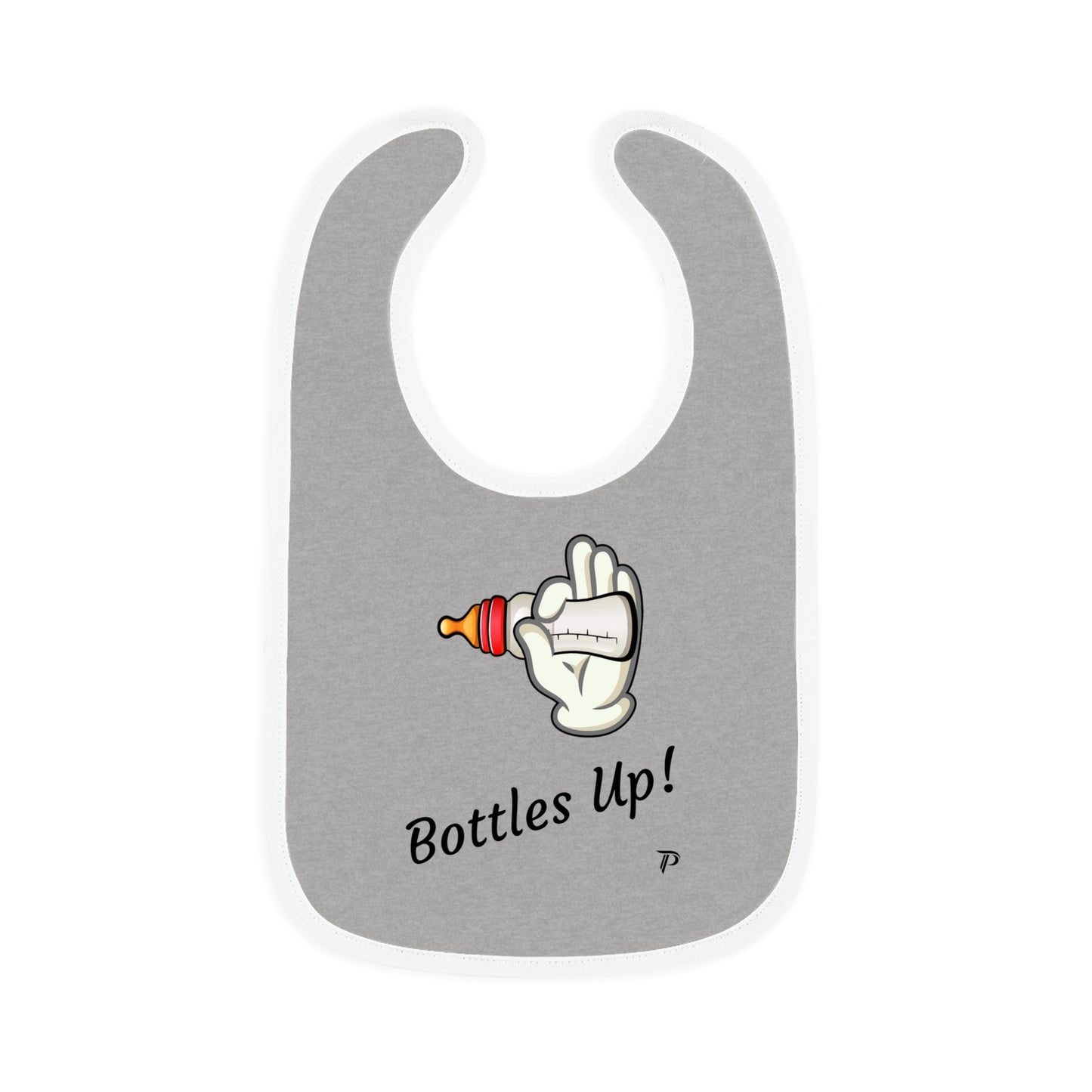 Baby Contrast Trim Jersey Bib - Bottles Up