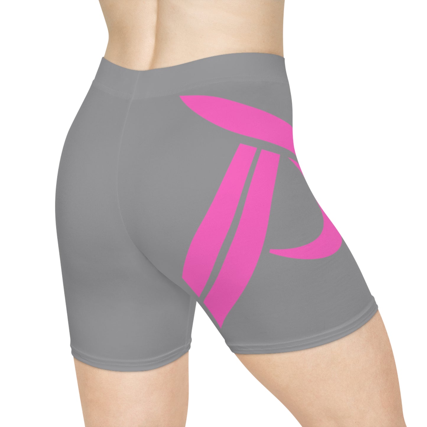 Women's Biker Shorts - Gray / Pink