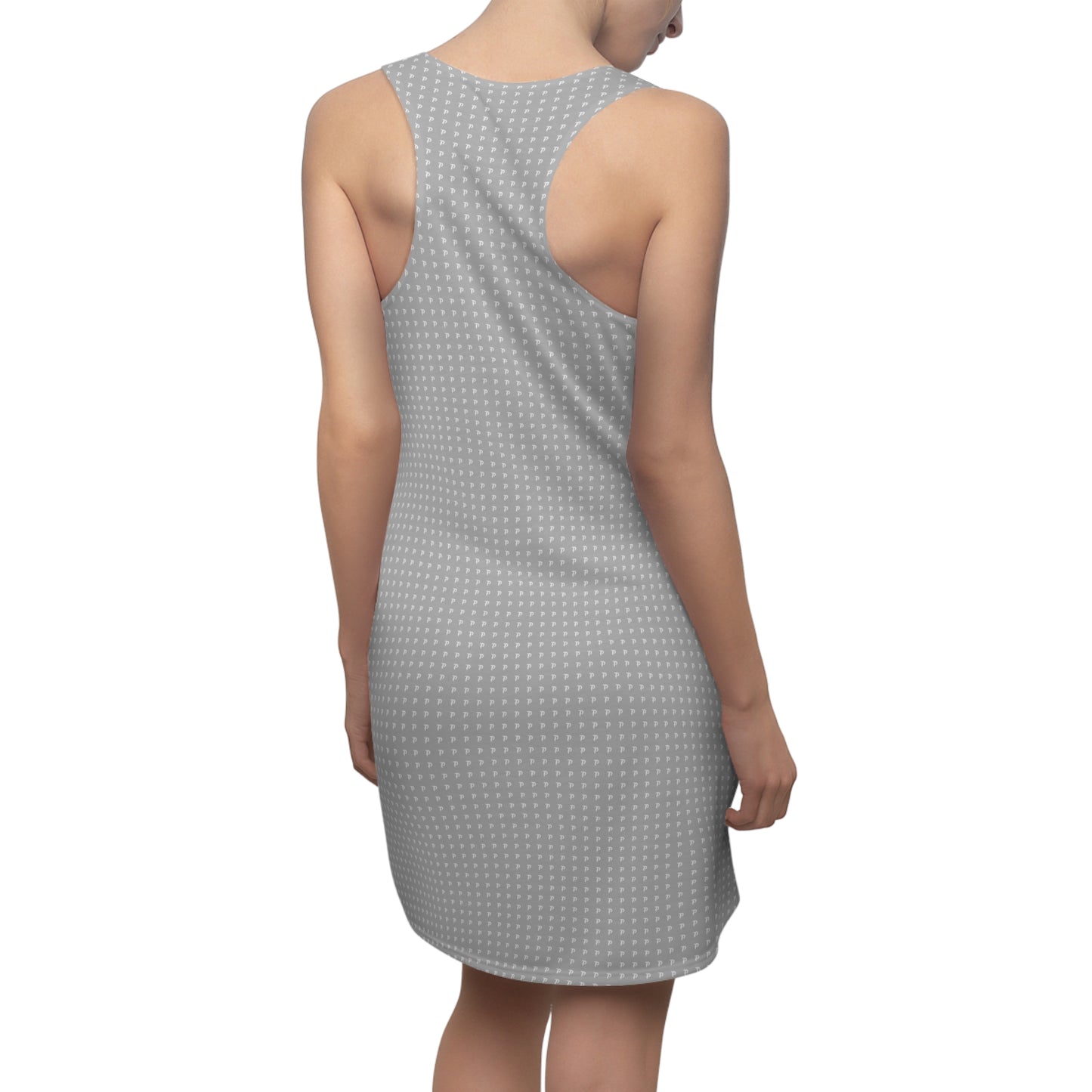 Women's Cut & Sew Racerback Dress - Gray/White