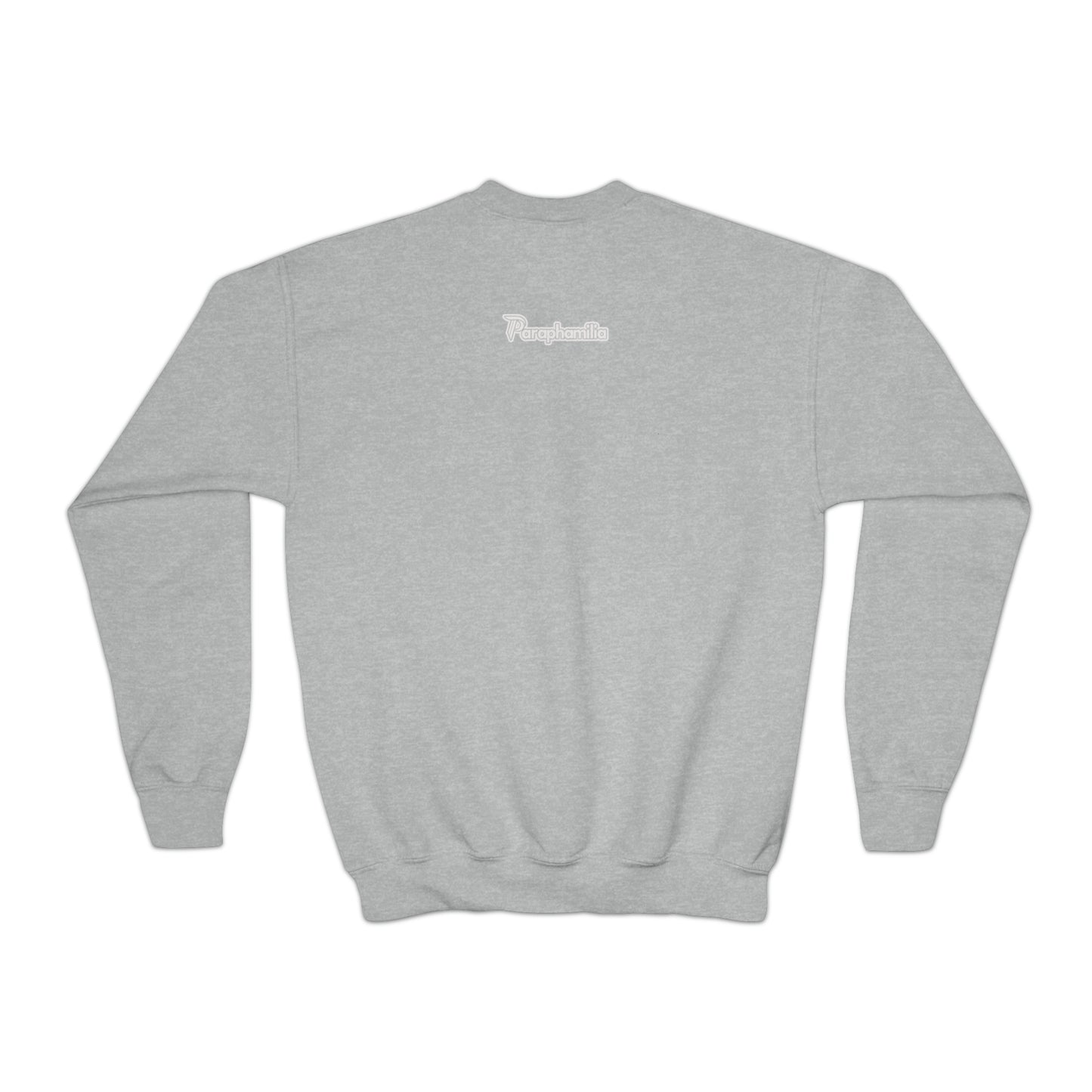 Youth Crewneck Sweatshirt - Heather Gray/White