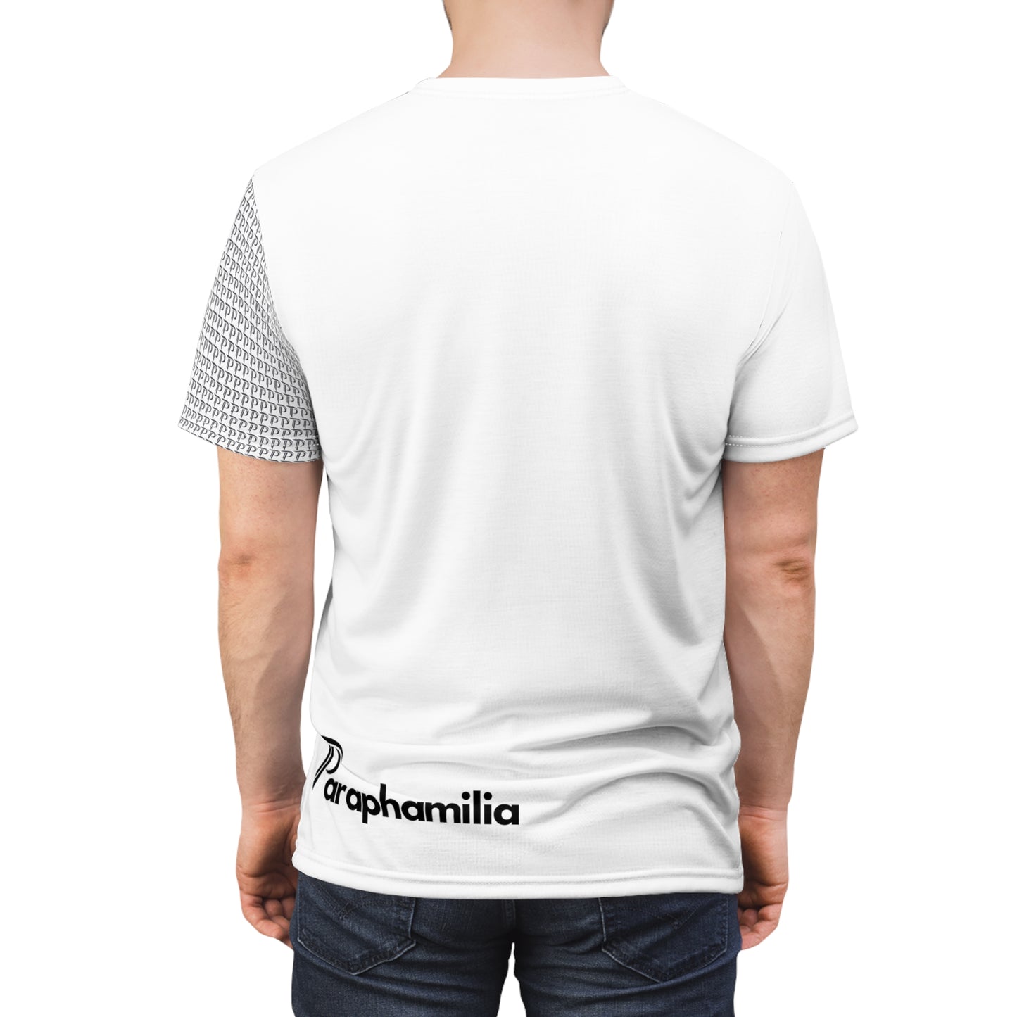 P print sleeve Tee - White/Black